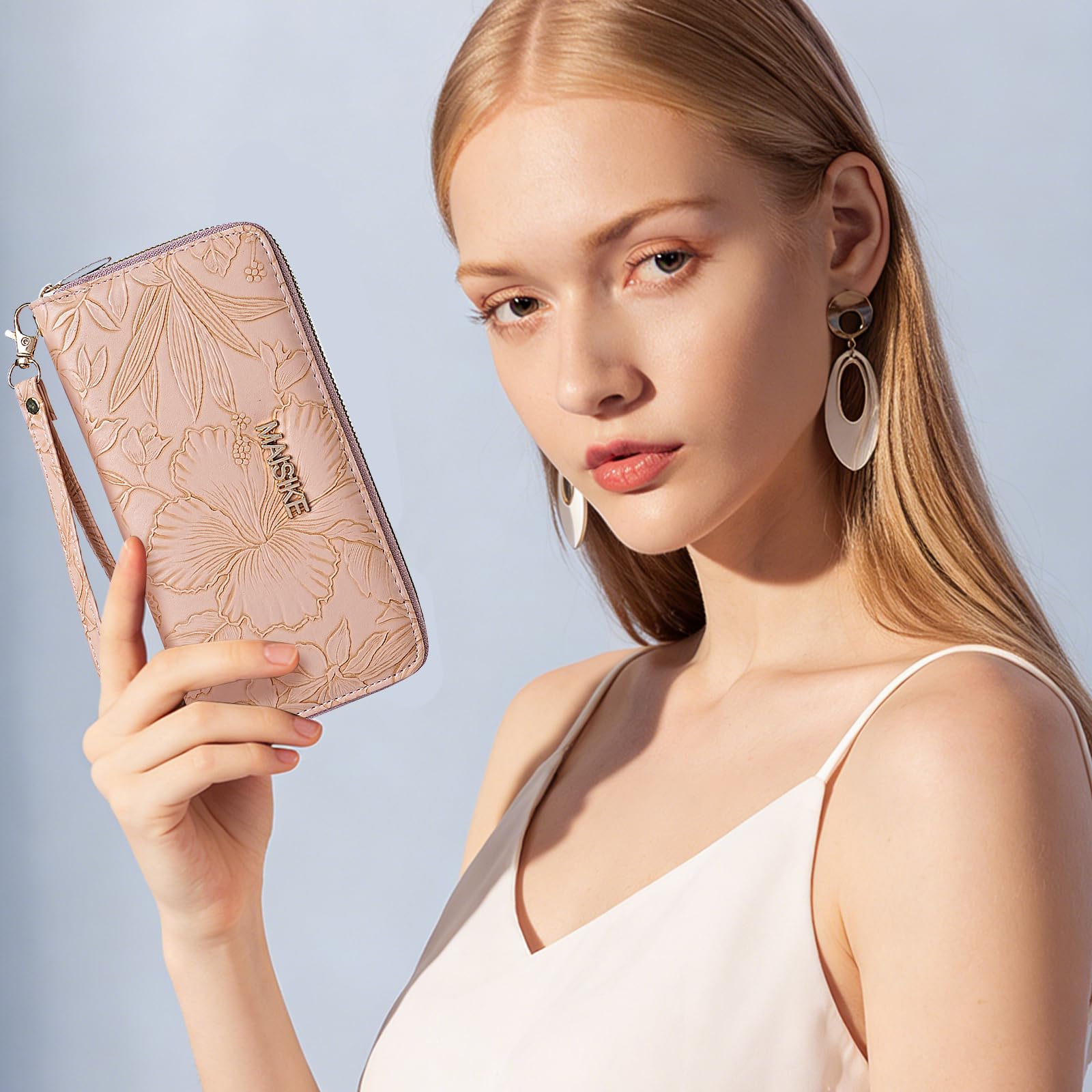 adistylinno-women-s-wallet-portefeuille-rose-dragonne-fleurs image 5