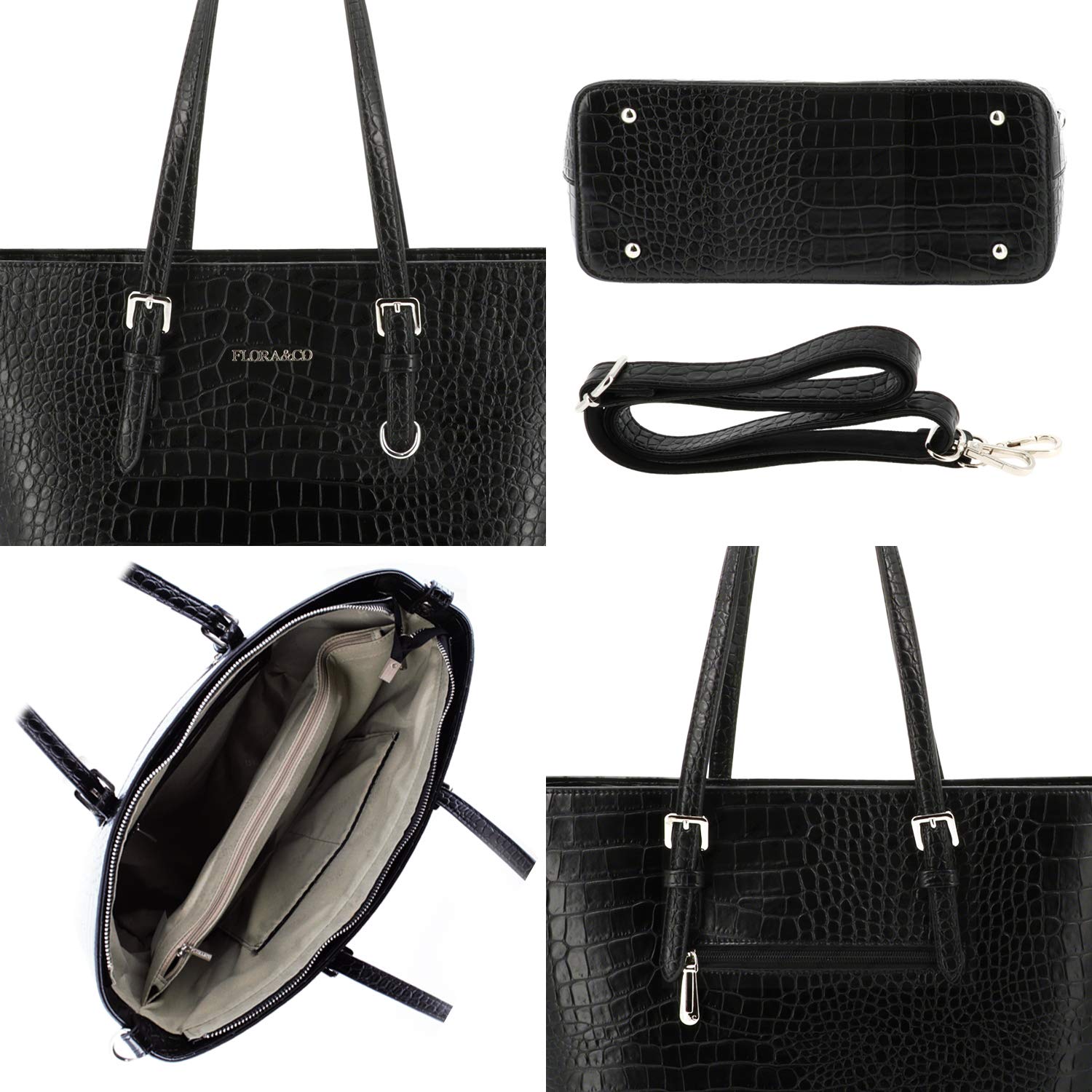 flora-co-cabas-sac-cabas-noir-croco-xl-a4 image 5