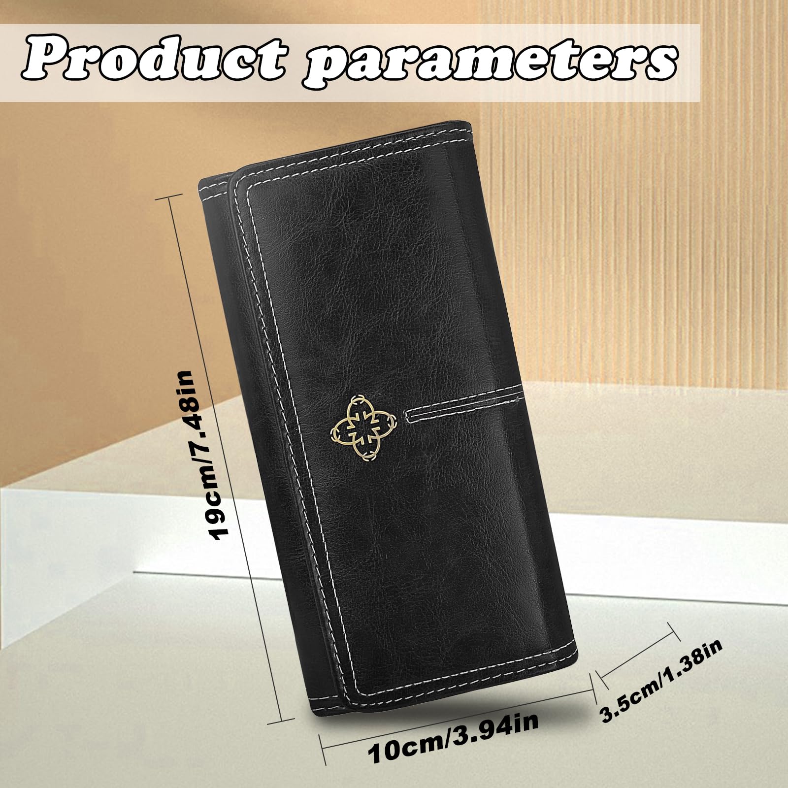 adistylinno-women-s-wallet-portefeuille-long-noir-grande-capacit image 3