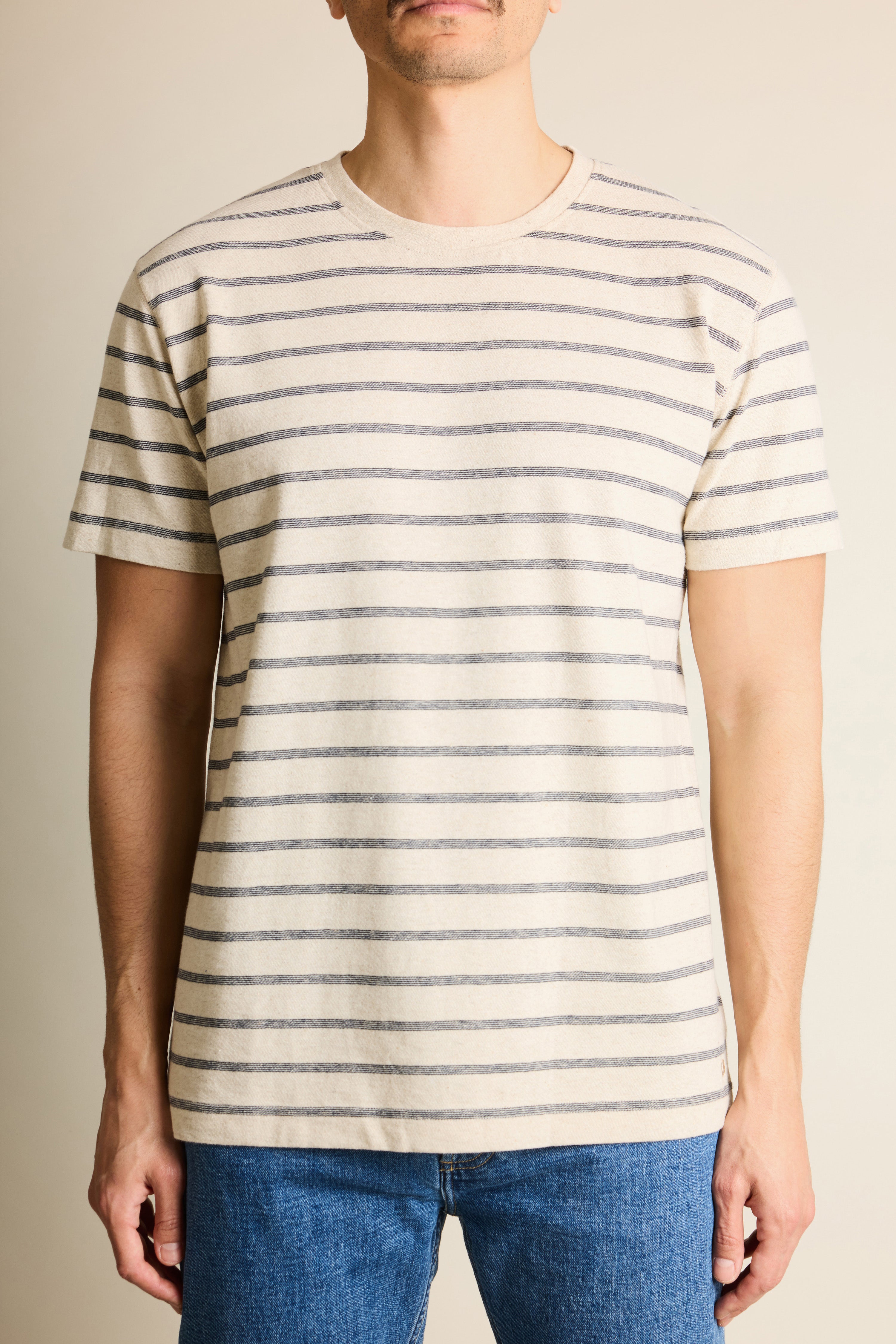 le-pantalon-t-shirts-homme-marini-re-t-shirt-bleu-marine-coton-lin image 3