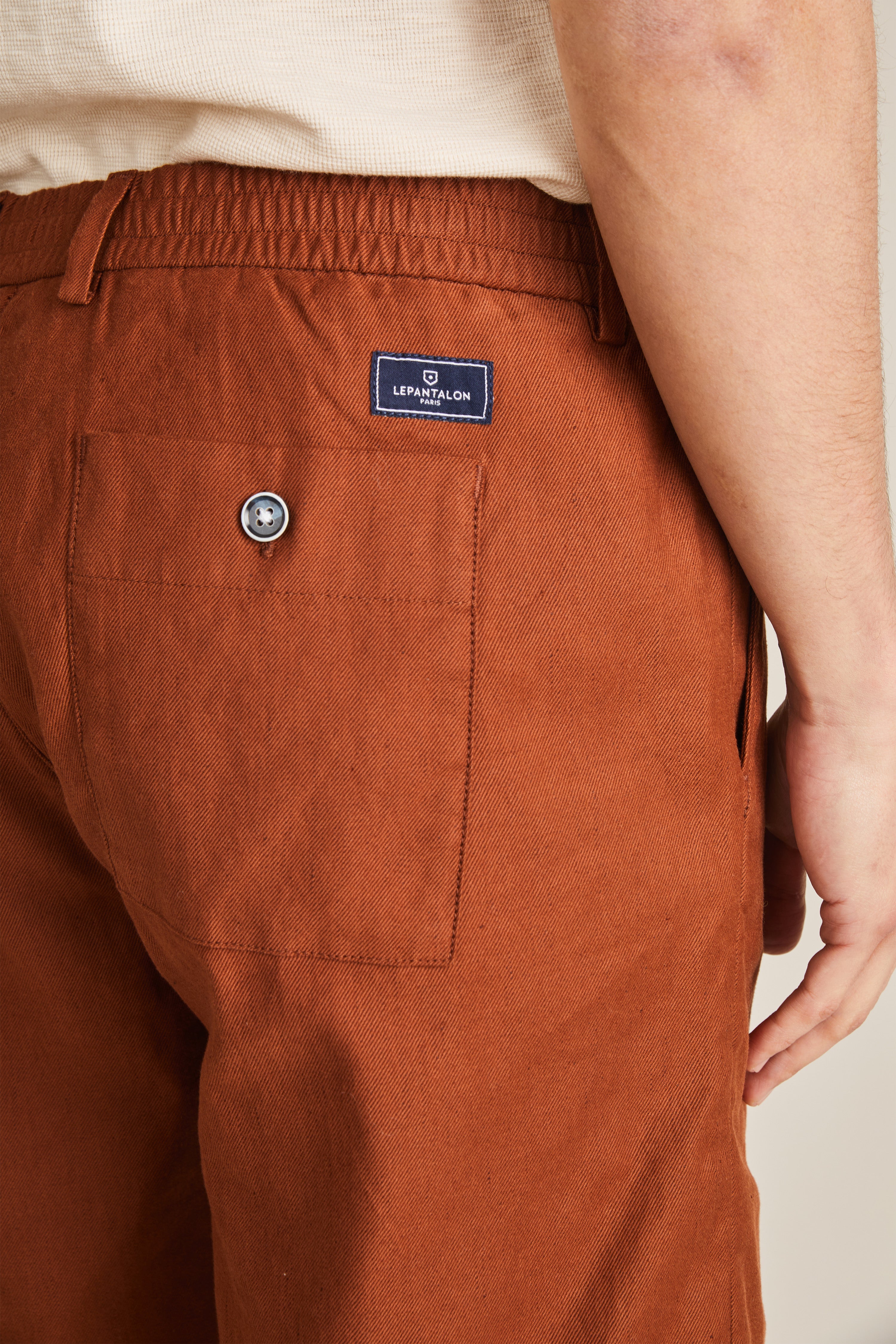 le-pantalon-bermudas-homme-coton-lin-terracotta-bermuda-taille-42 image 7