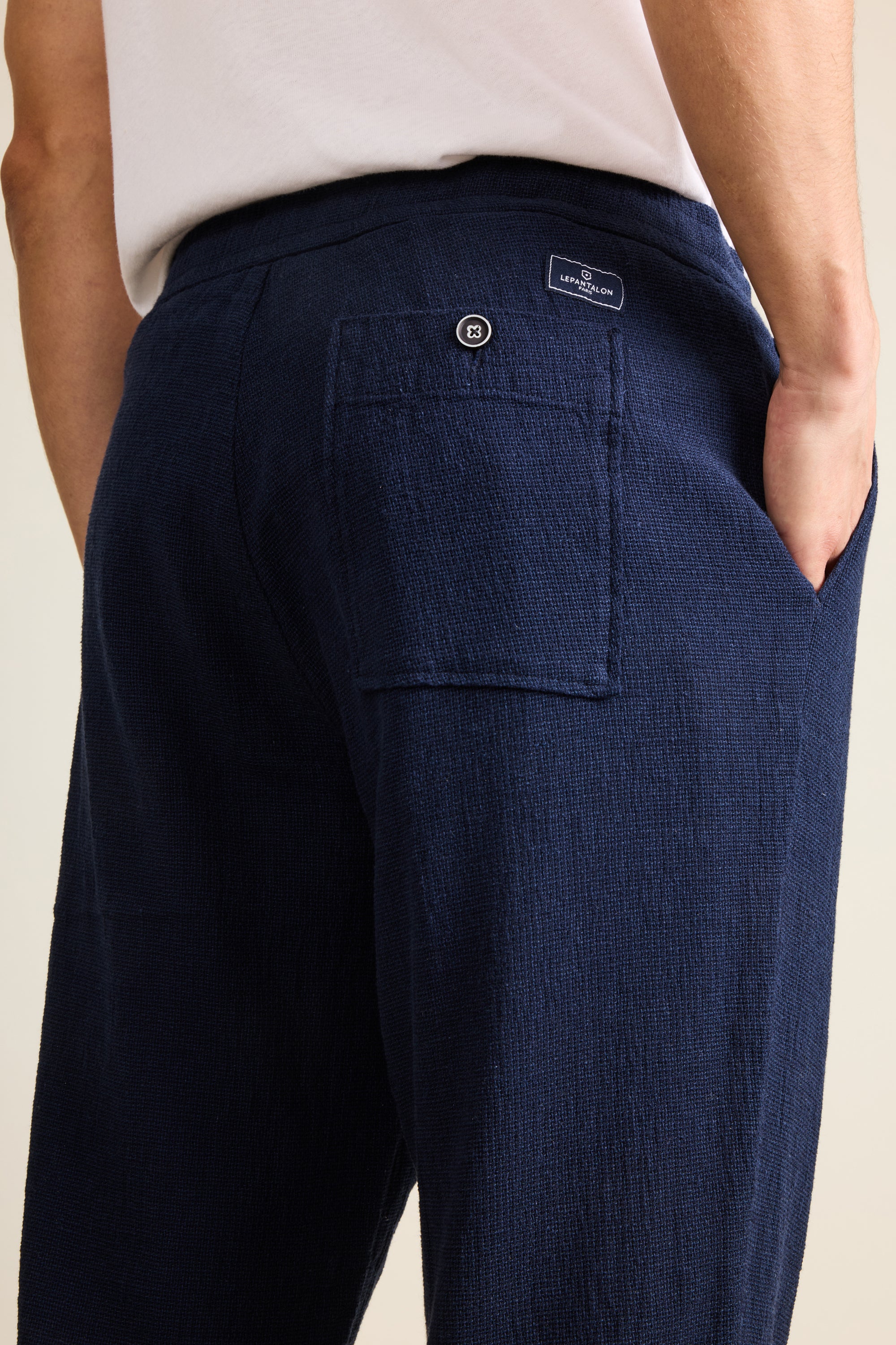 le-pantalon-jogpant-fm-lpjog-6-pantalon-jogging-indigo-coton-lin image 5