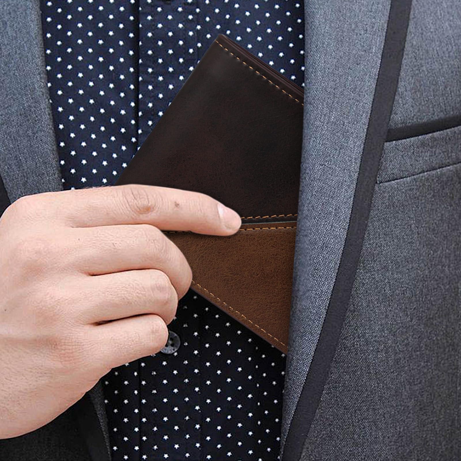 adistylinno-men-s-wallet-portefeuille-homme-marron-monnaie-zip image 6