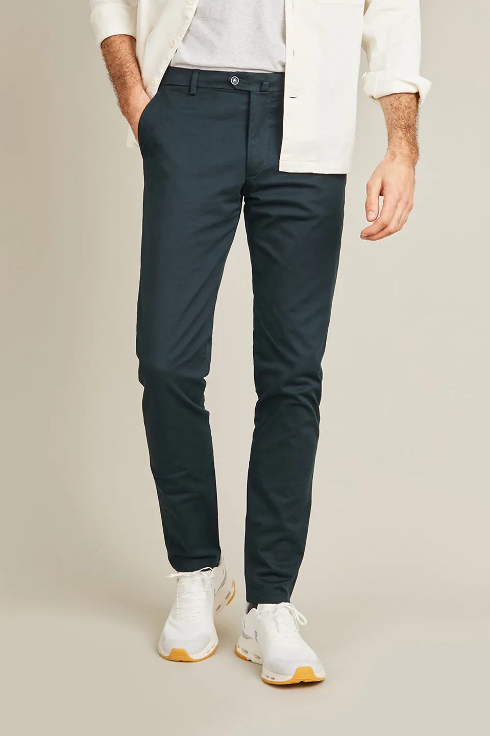 le-pantalon-chinos-homme-classique-chino-vert-anglais-coton image 1