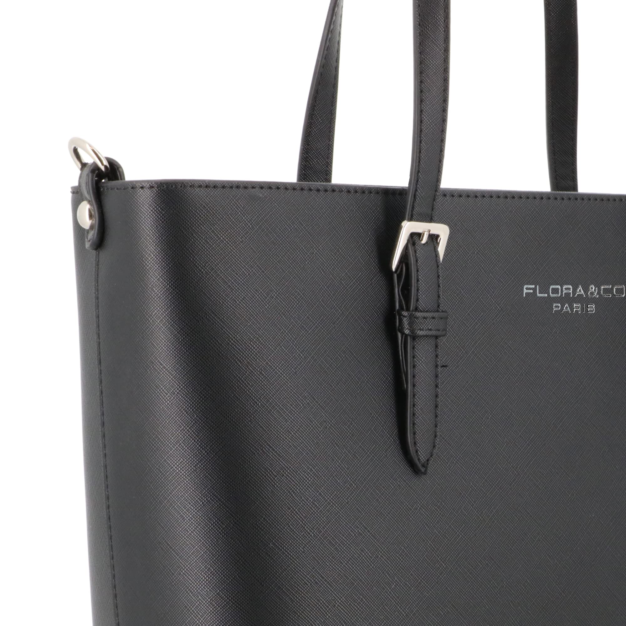 flora-co-cabas-sac-cabas-femme-noir-simili-cuir-a4 image 5