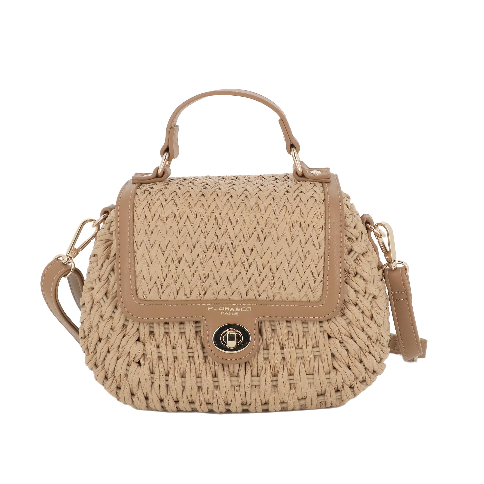 flora-co-sacs-bandouli-res-sac-paille-noir-ovale-t image 8