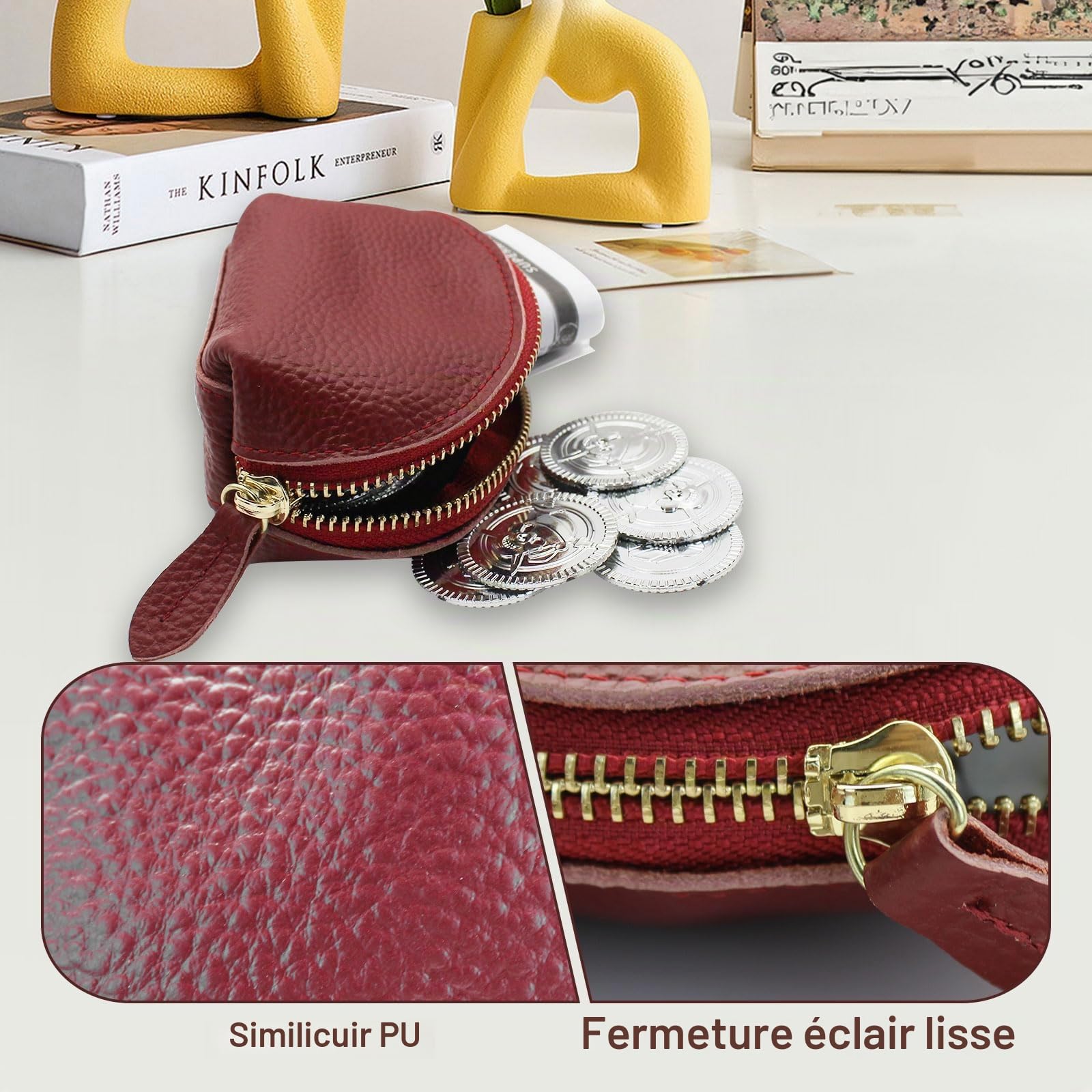 adistylinno-wallet-portefeuille-femme-rouge-bordeaux-zipp image 3