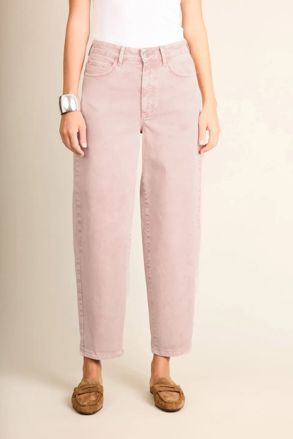 le-pantalon-jeans-femme-jean-balloon-ice-pink-coton-large image 1