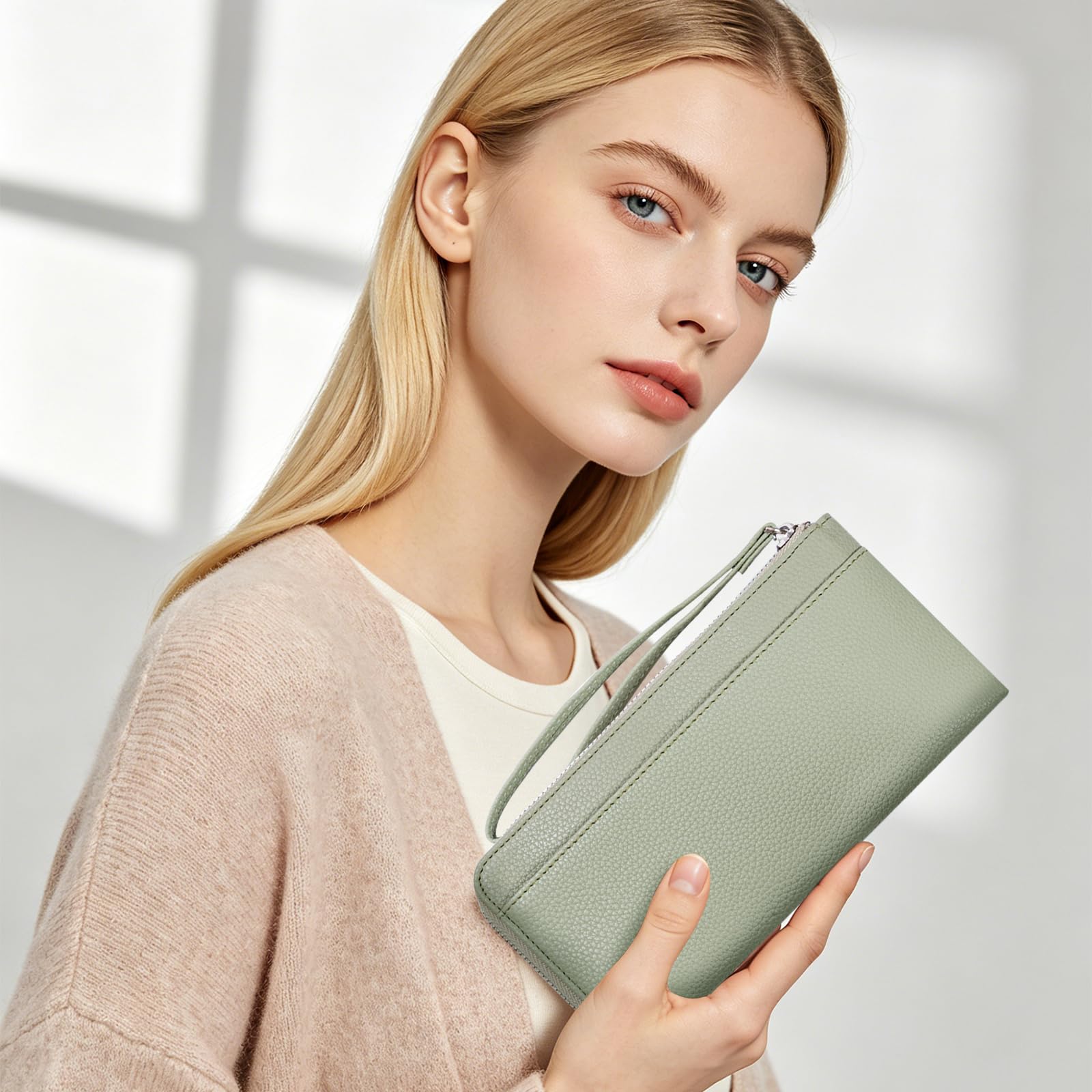 adistylinno-women-s-wallet-portefeuille-femme-vert-12-cartes image 5