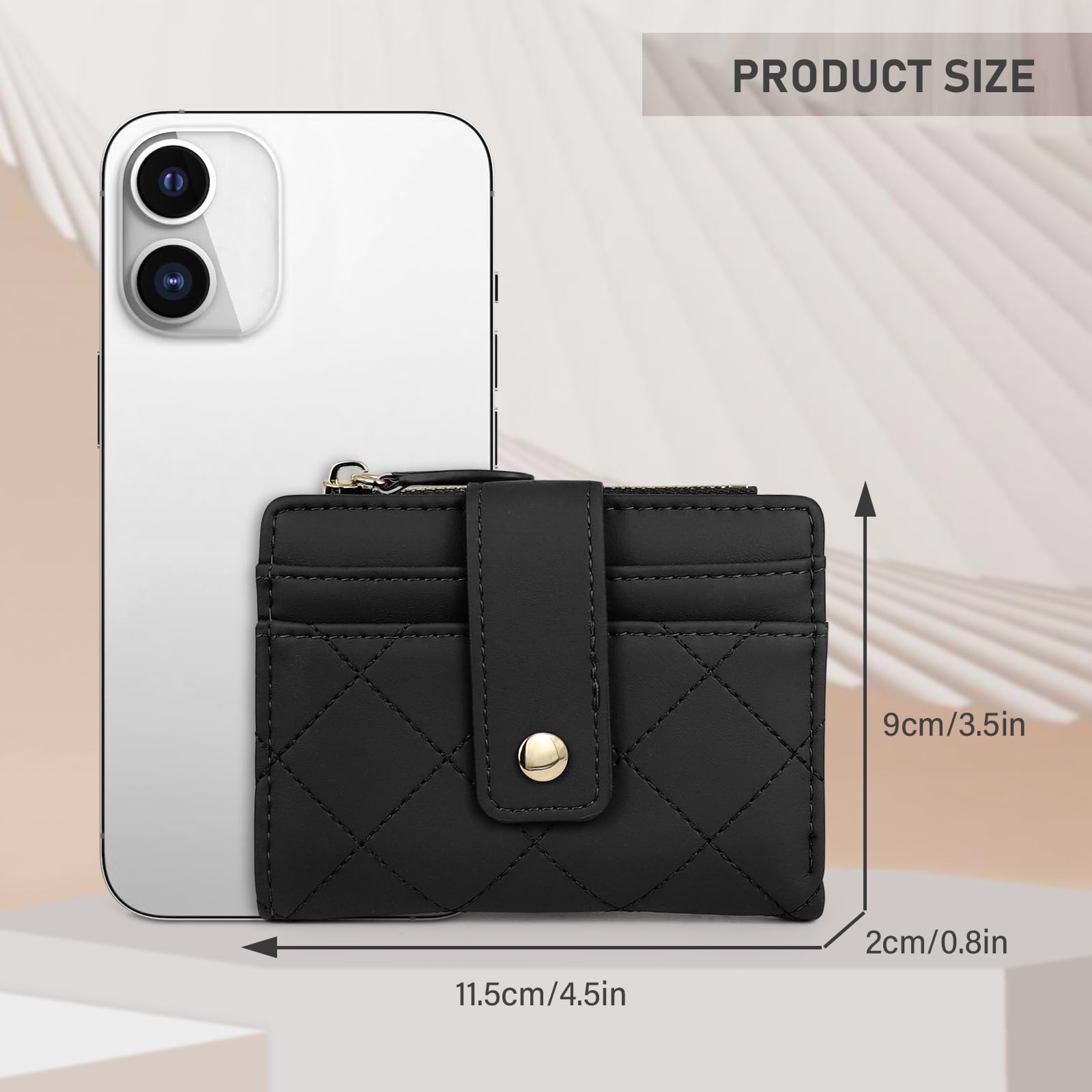 adistylinno-women-s-wallet-petit-portefeuille-femme-noir-compact image 2