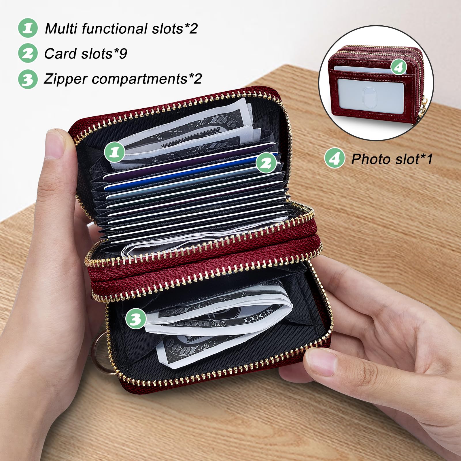 adistylinno-card-wallet-porte-cartes-femme-marron-double-zip image 2