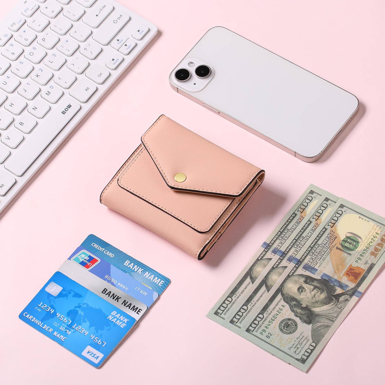 gaekeao-women-s-small-wallet-mini-portefeuille-femme-rose-rfid image 7