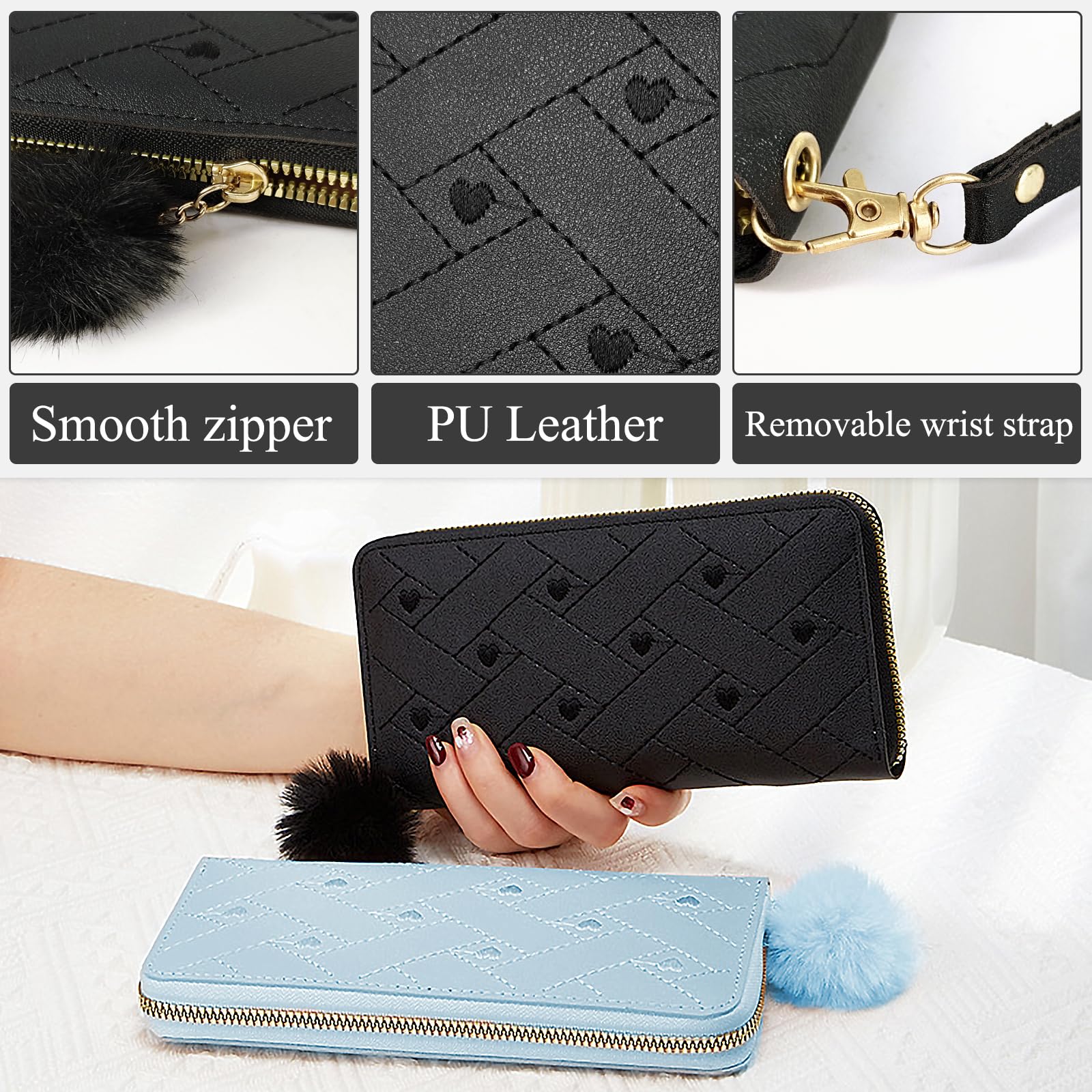 adistylinno-women-s-wallet-portefeuille-femme-noir-c-ur image 2