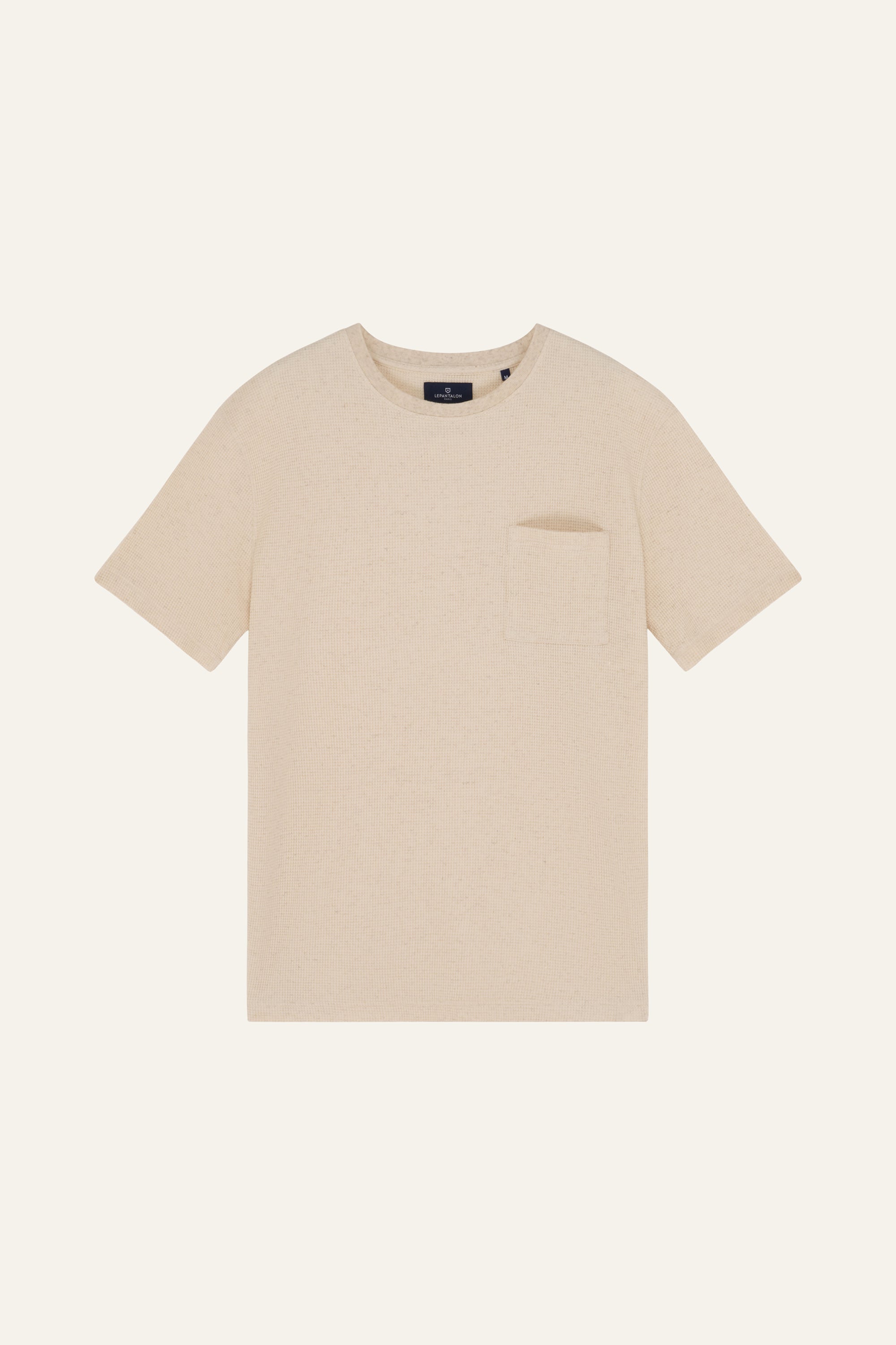 le-pantalon-t-shirts-homme-waffle-tee-shirt-cru-chanvre image 1