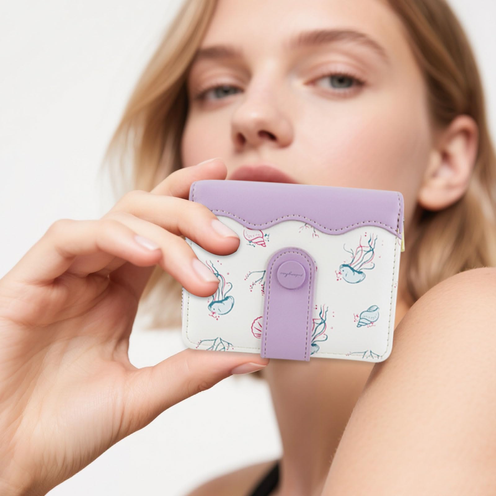 adistylinno-women-s-wallet-petit-portefeuille-violet-5-cartes image 5