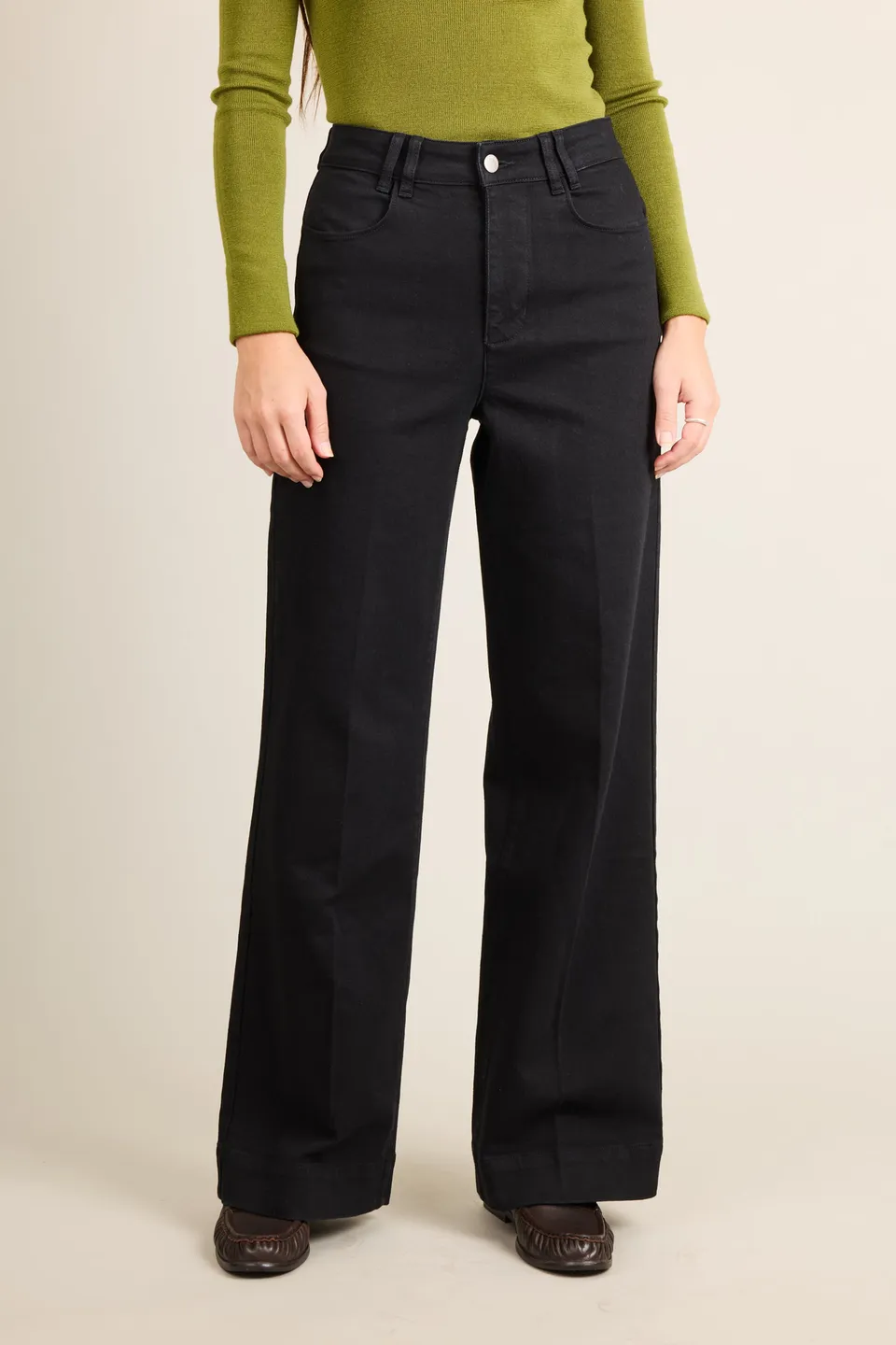 le-pantalon-jean-wideleg-noir-femme-coton-bio image 1
