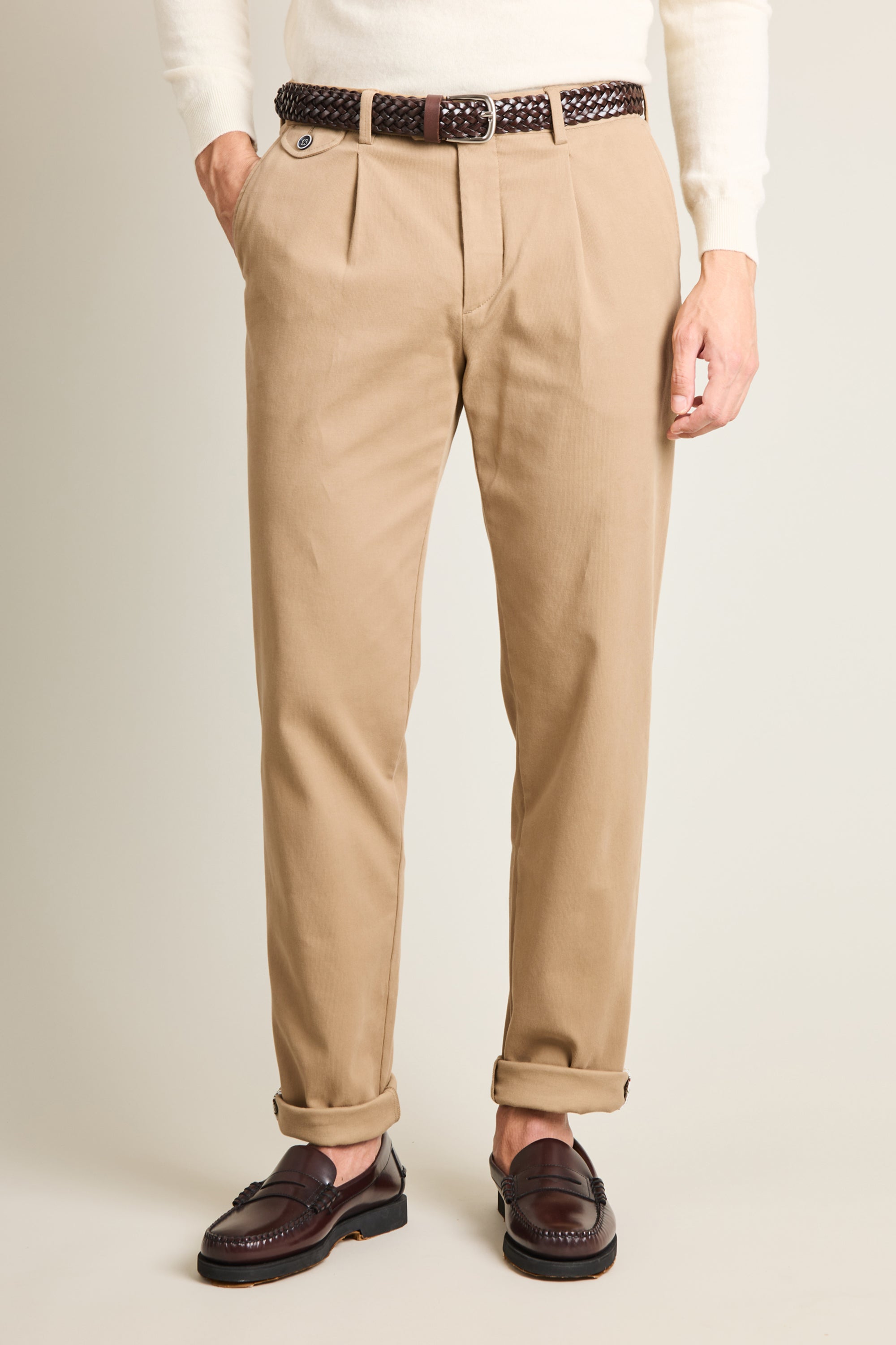 le-pantalon-chino-pinces-beige-chino-homme image 7