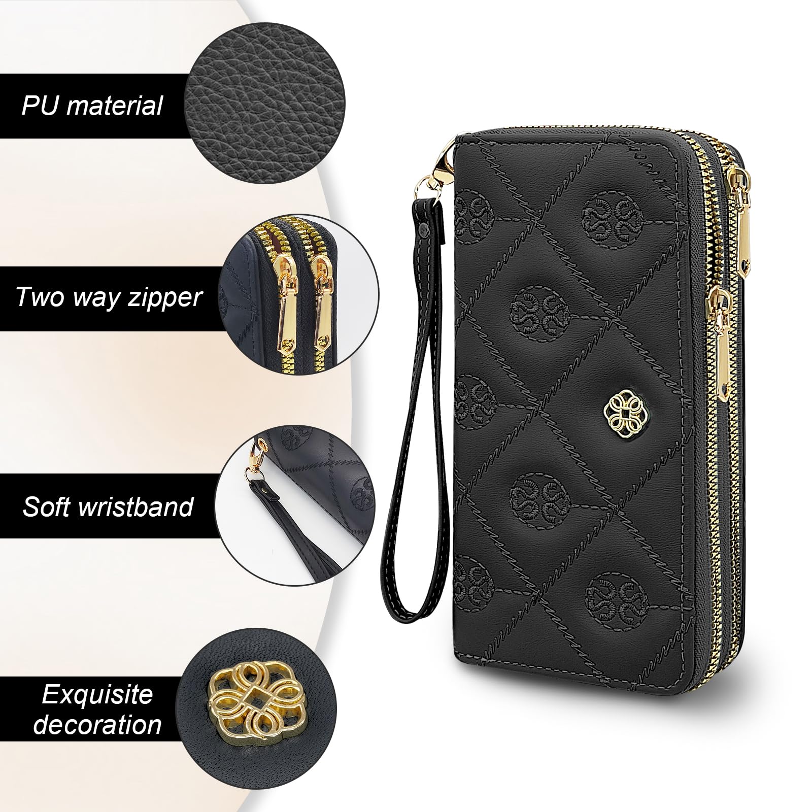 adistylinno-women-s-wallet-portefeuille-long-noir-double-zip image 4