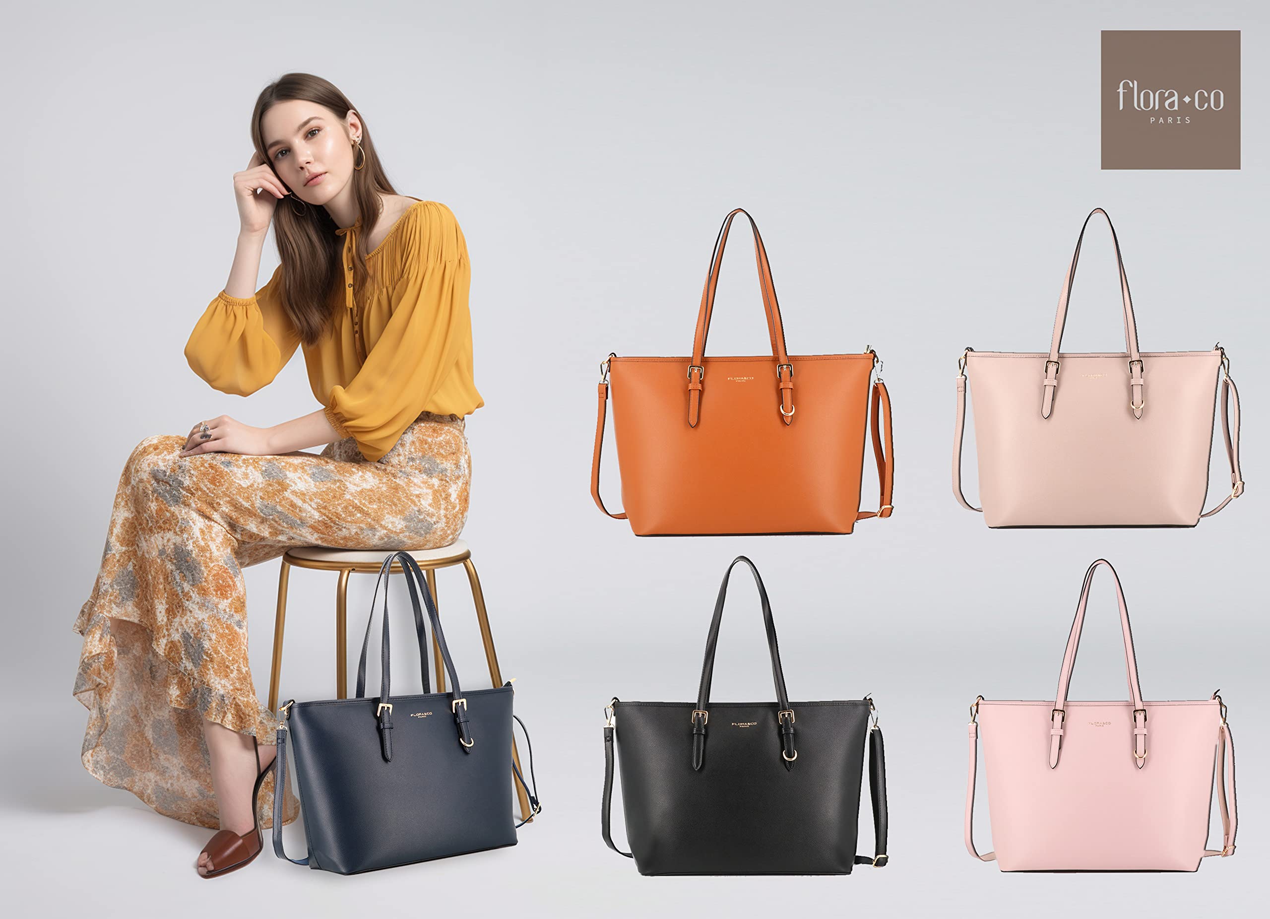 flora-co-cabas-grand-sac-cabas-femme-noir-a4-similicuir image 2