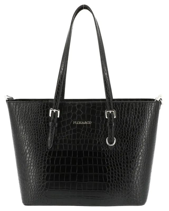 flora-co-cabas-sac-cabas-noir-croco-xl-a4 image 1