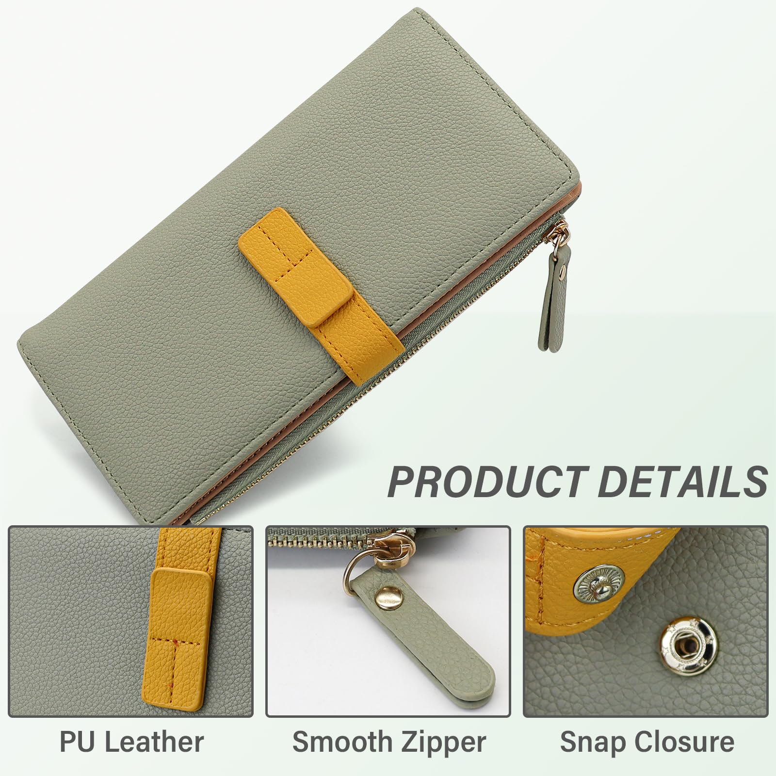 adistylinno-women-s-wallet-portefeuille-long-vert-cuir image 3
