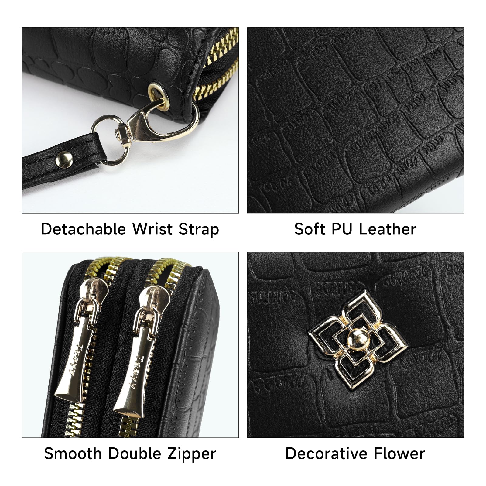 adistylinno-portefeuille-femme-noir-double-zip-dragonne-8-cartes image 2