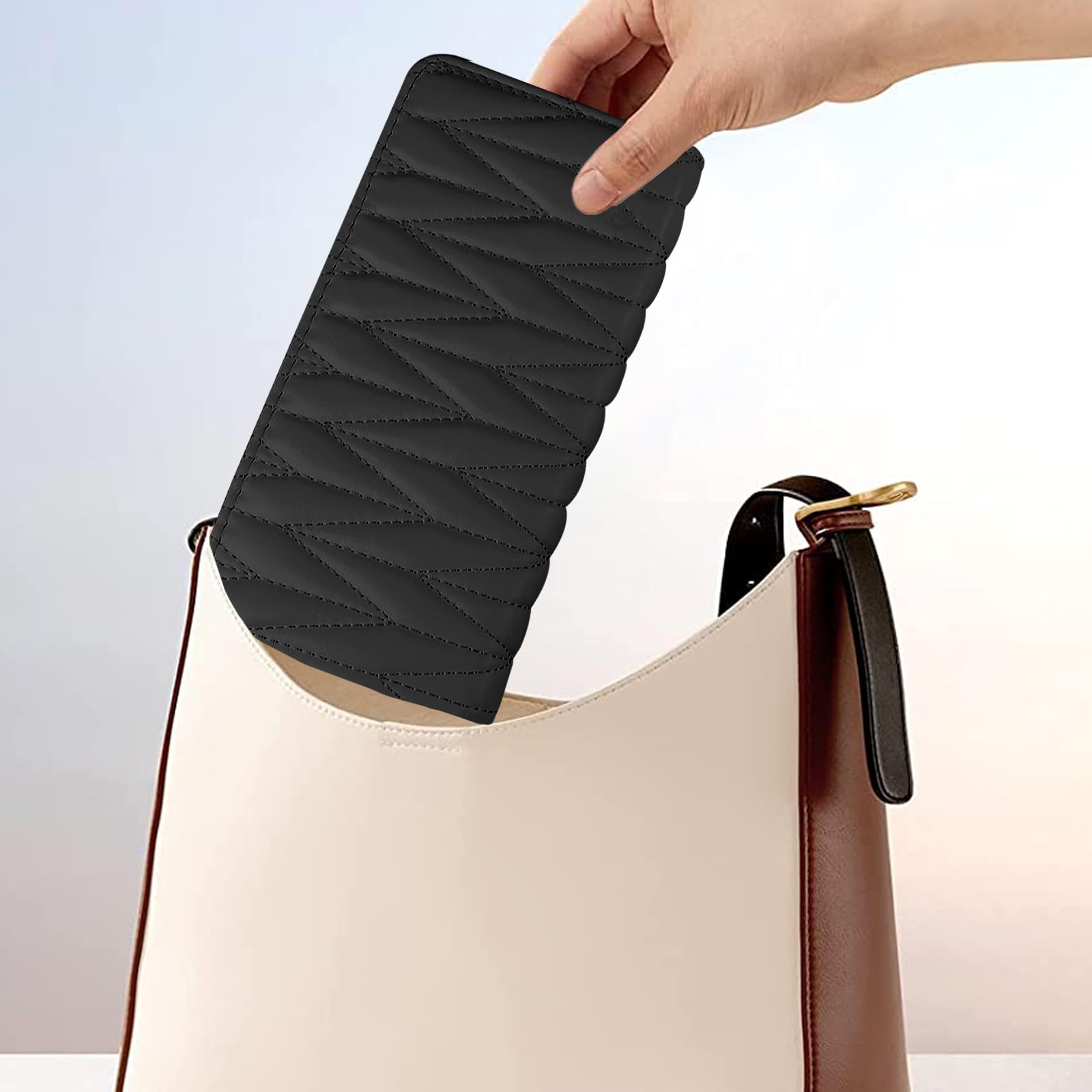adistylinno-women-s-wallet-portefeuille-femme-noir-grand-8-cartes image 7