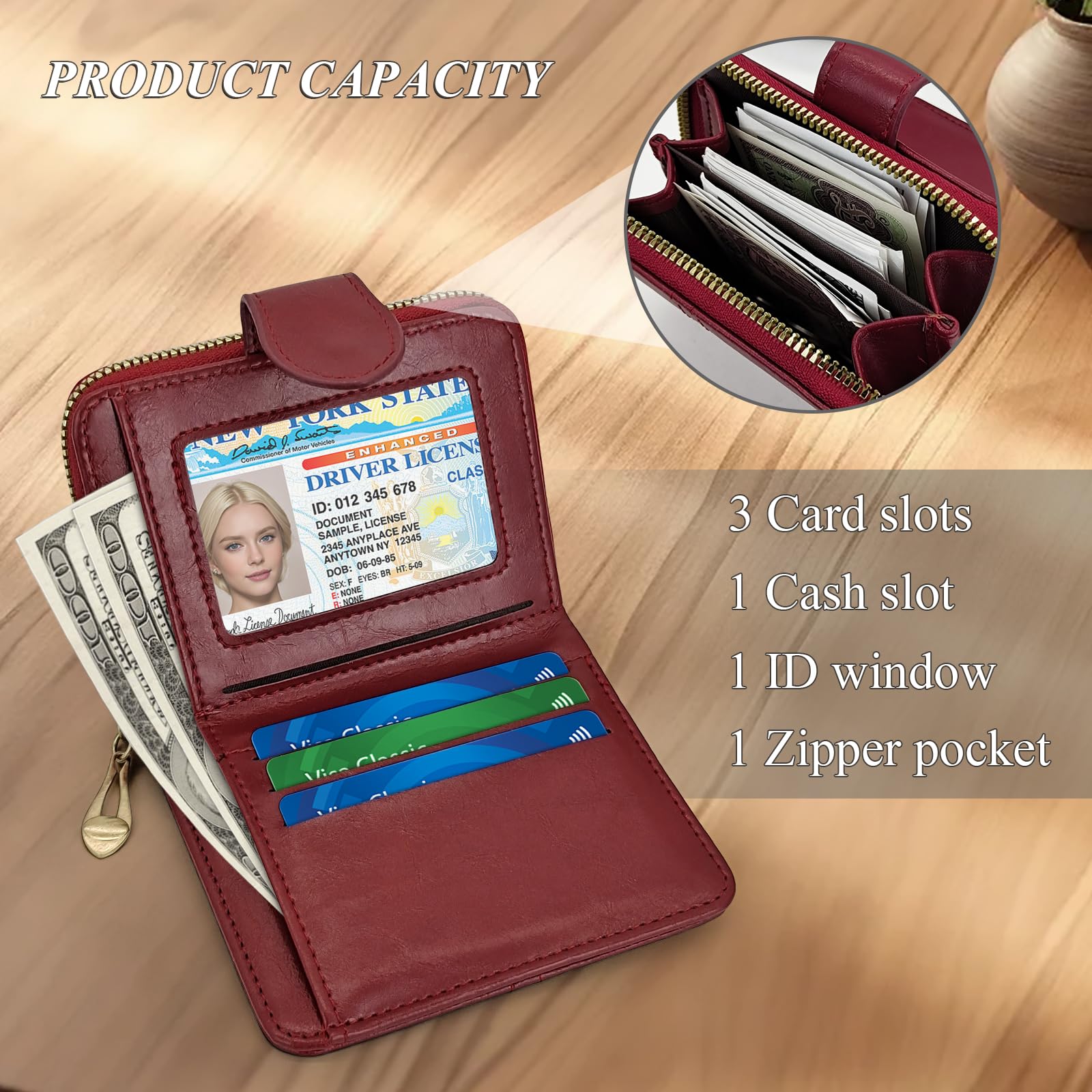 adistylinno-women-s-wallet-portefeuille-femme-bordeaux-zip-carr image 2