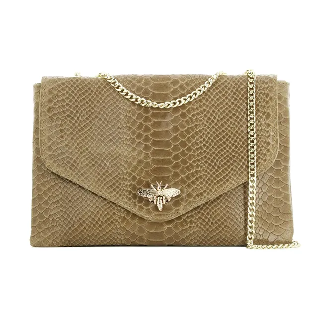 double-tree-sac-bandouli-re-cuir-v-ritable-serpent-taupe image 1