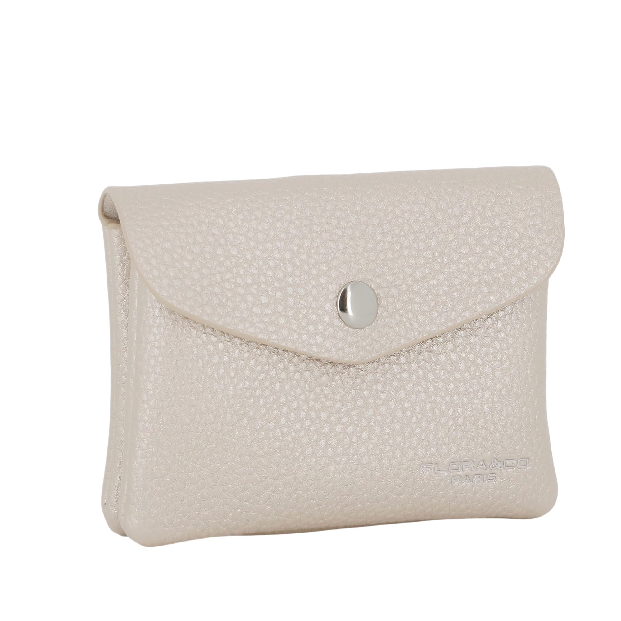 flora-co-porte-feuille-mini-femme-ivoire-similicuir-pochette-zip image 1