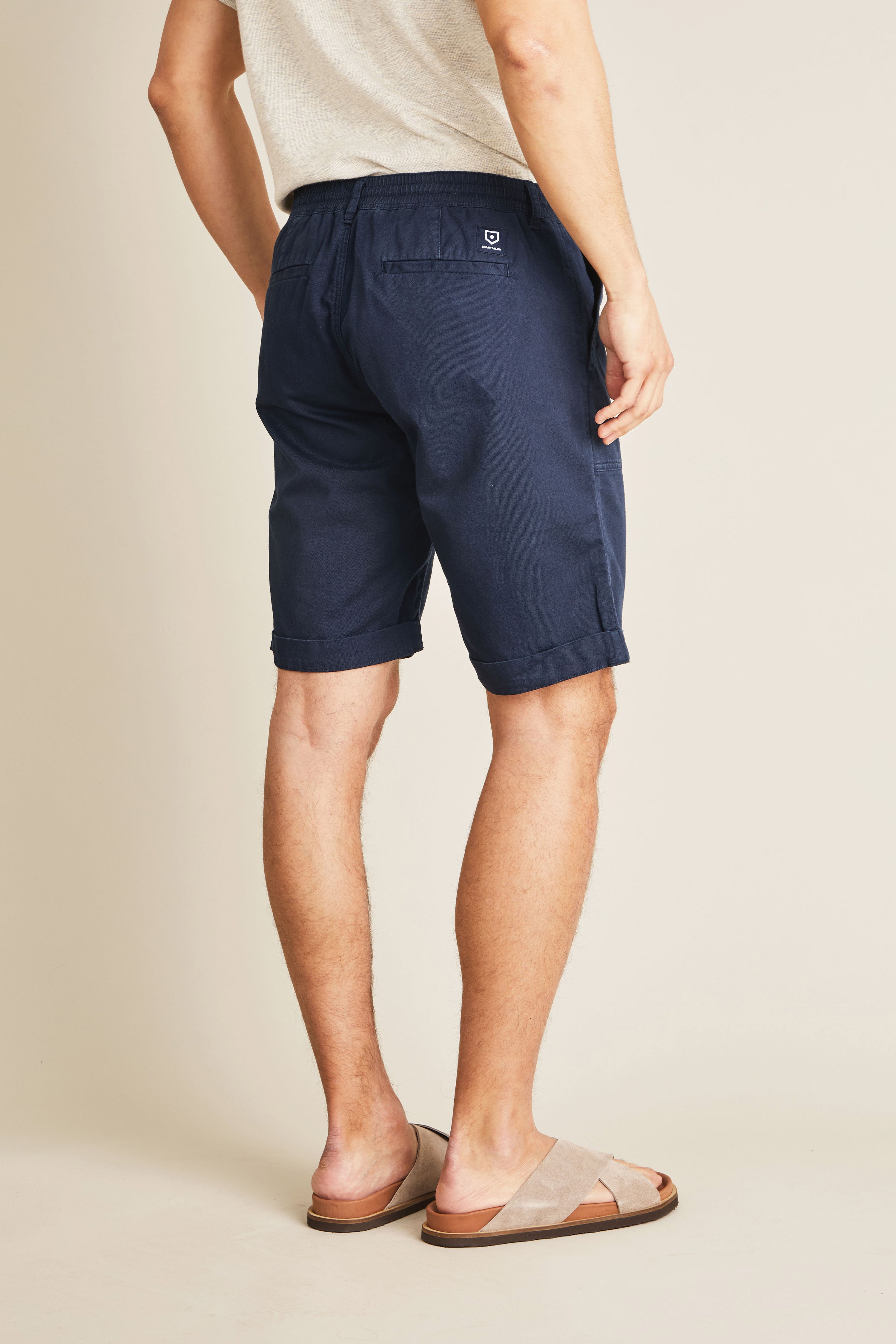 le-pantalon-bermudas-homme-fatigue-short-bleu-marine-lin image 4