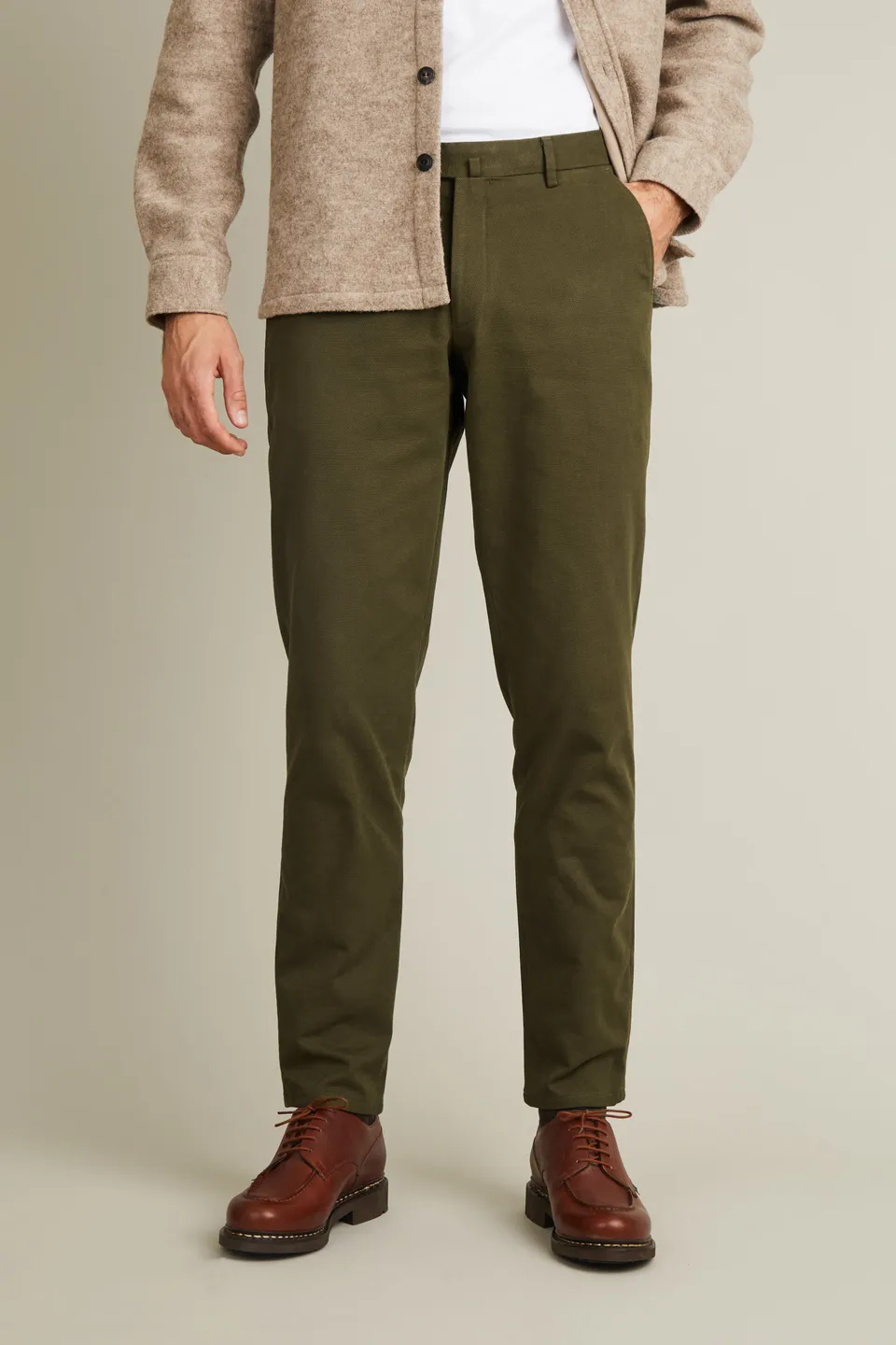 le-pantalon-chino-fm-lpct-3-pantalon-kaki-coton-semi-slim image 1