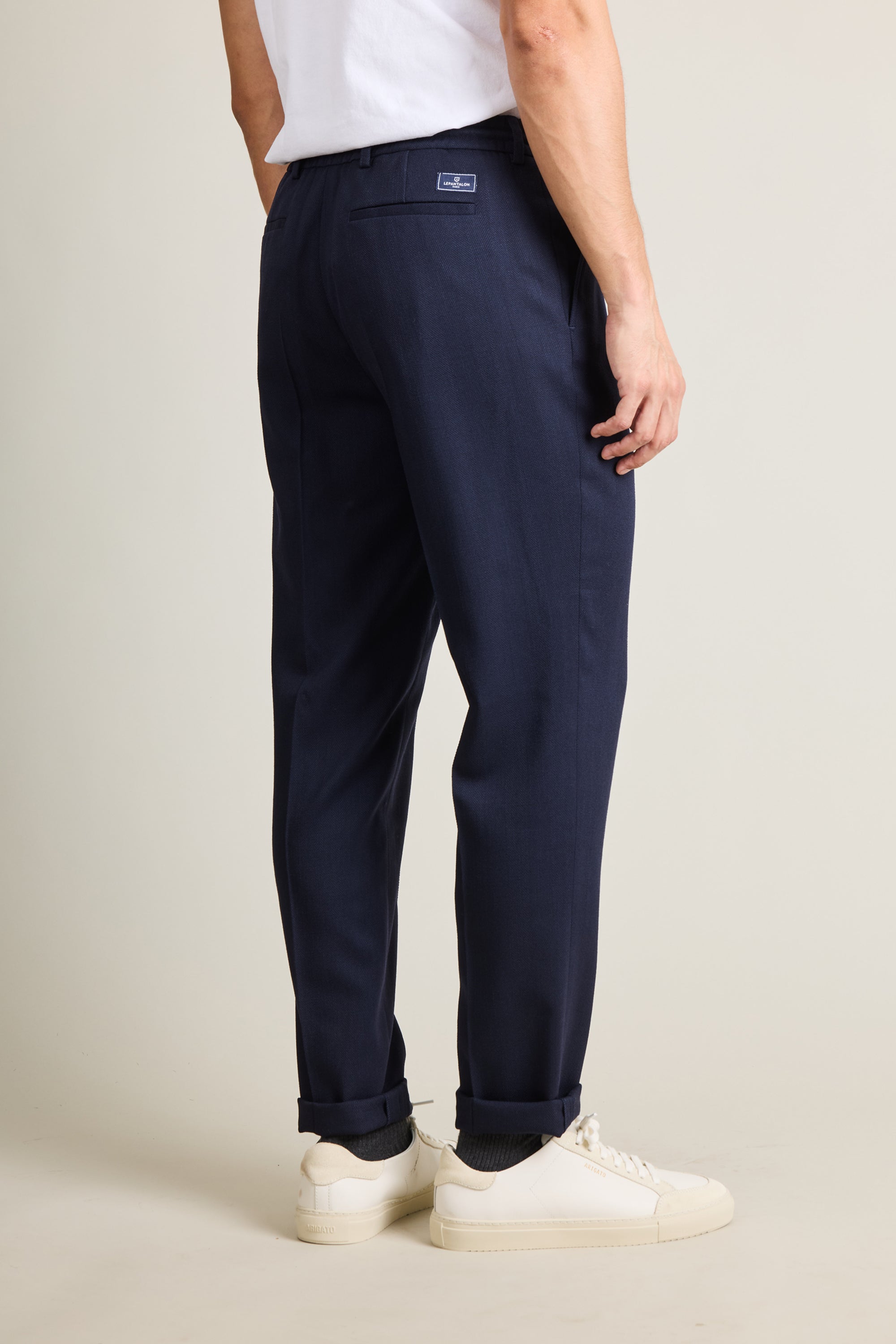 le-pantalon-jogging-homme-jogpant-chevron-bleu-marine-laine image 4
