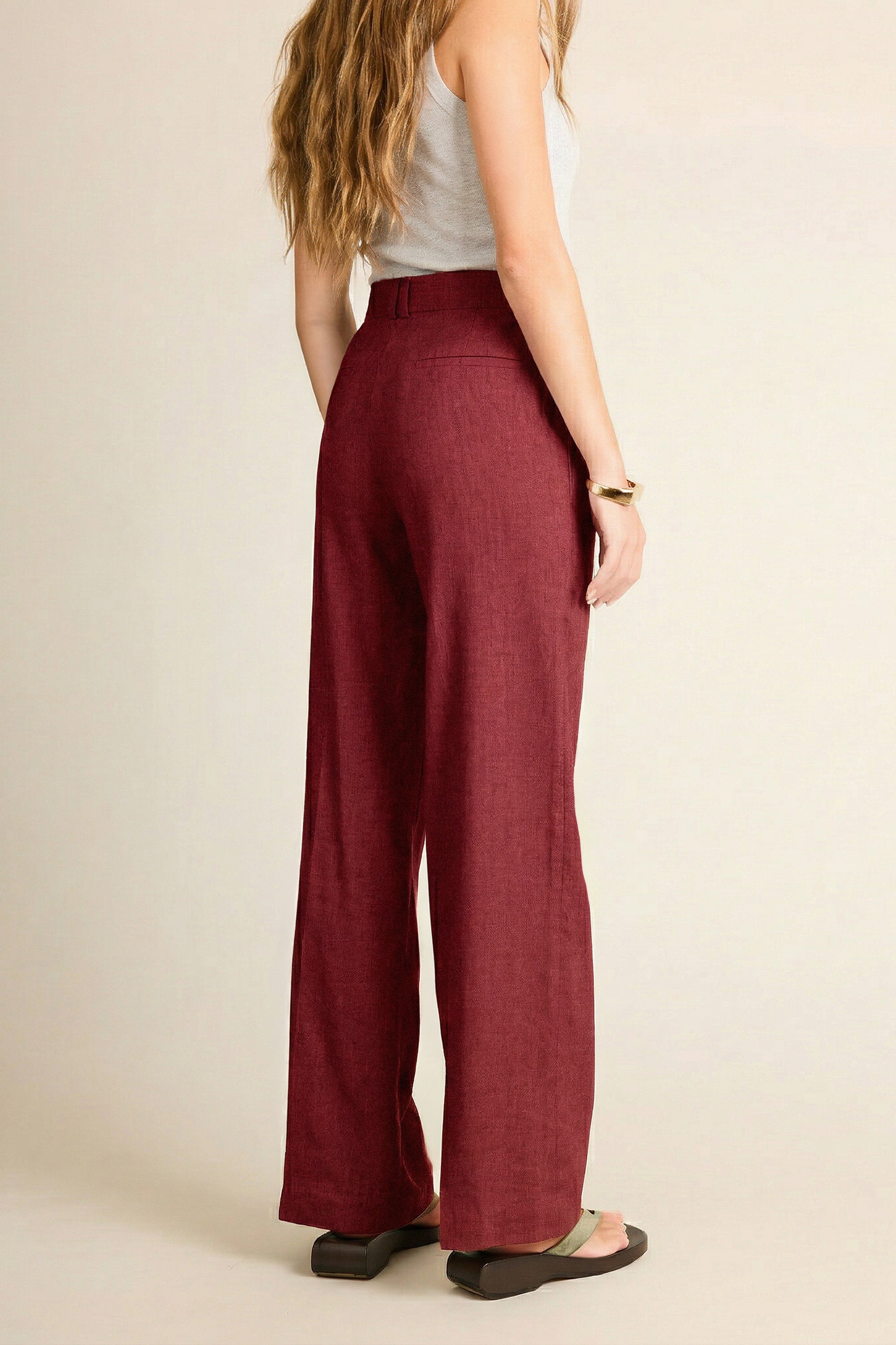 le-pantalon-pantalons-femme-wideleg-l-ger-rose-pantalon-taille-38 image 5