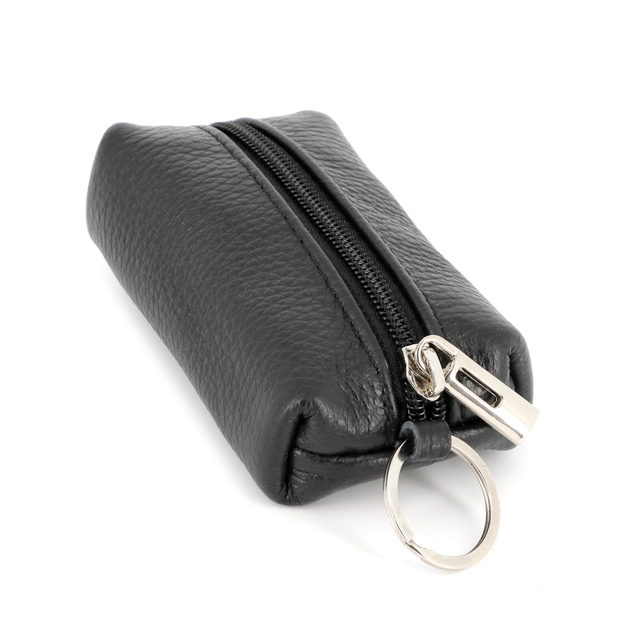 double-tree-porte-monnaie-cuir-grain-noir-zip-porte-cl-s image 1