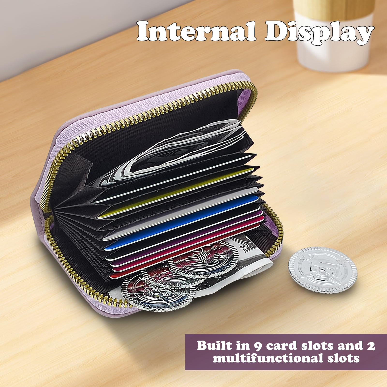 adistylinno-card-wallet-porte-cartes-cuir-violet-tiss-9-cartes image 3
