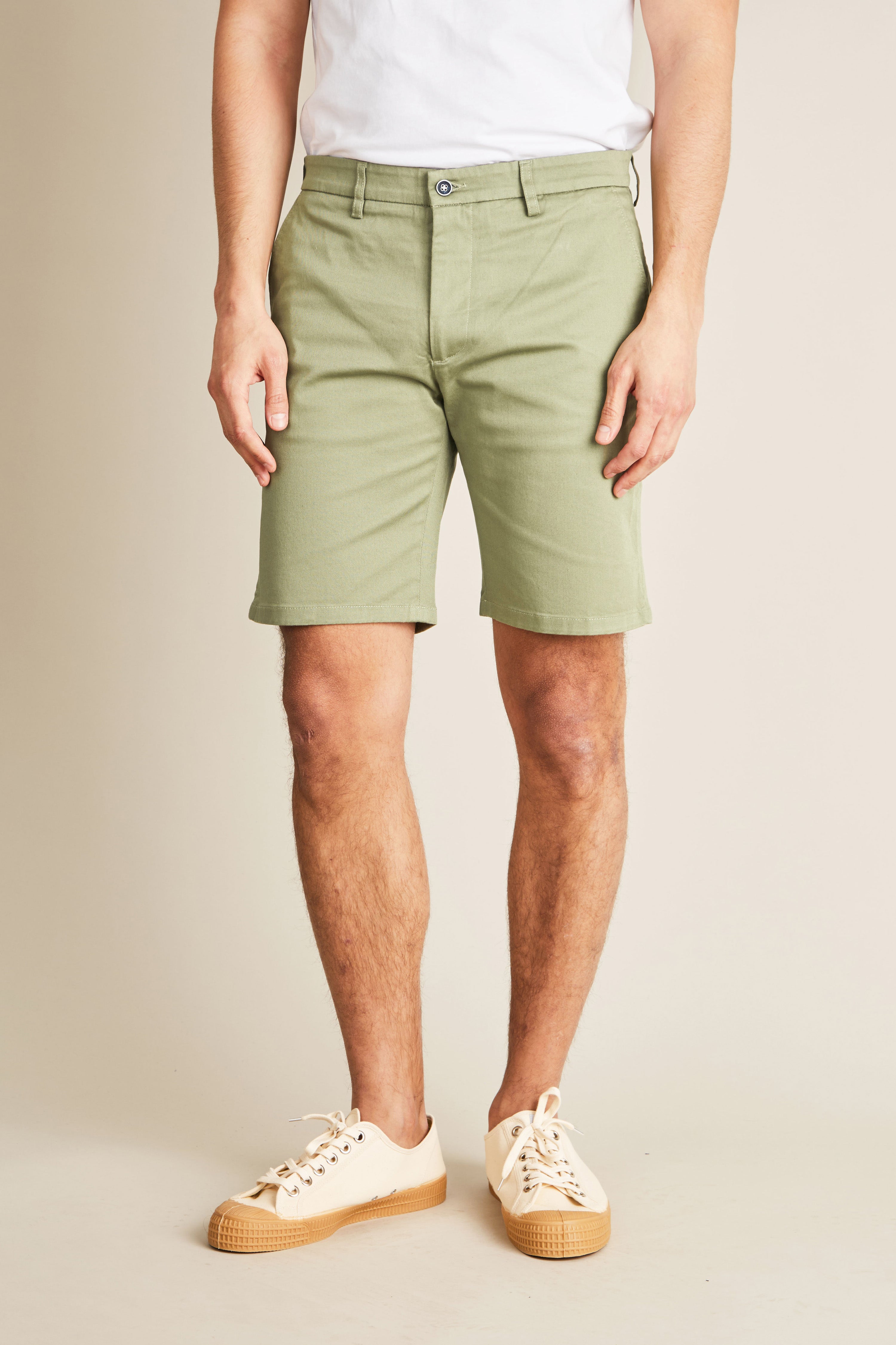 le-pantalon-bermuda-short-vert-tilleul-coton-stretch image 1