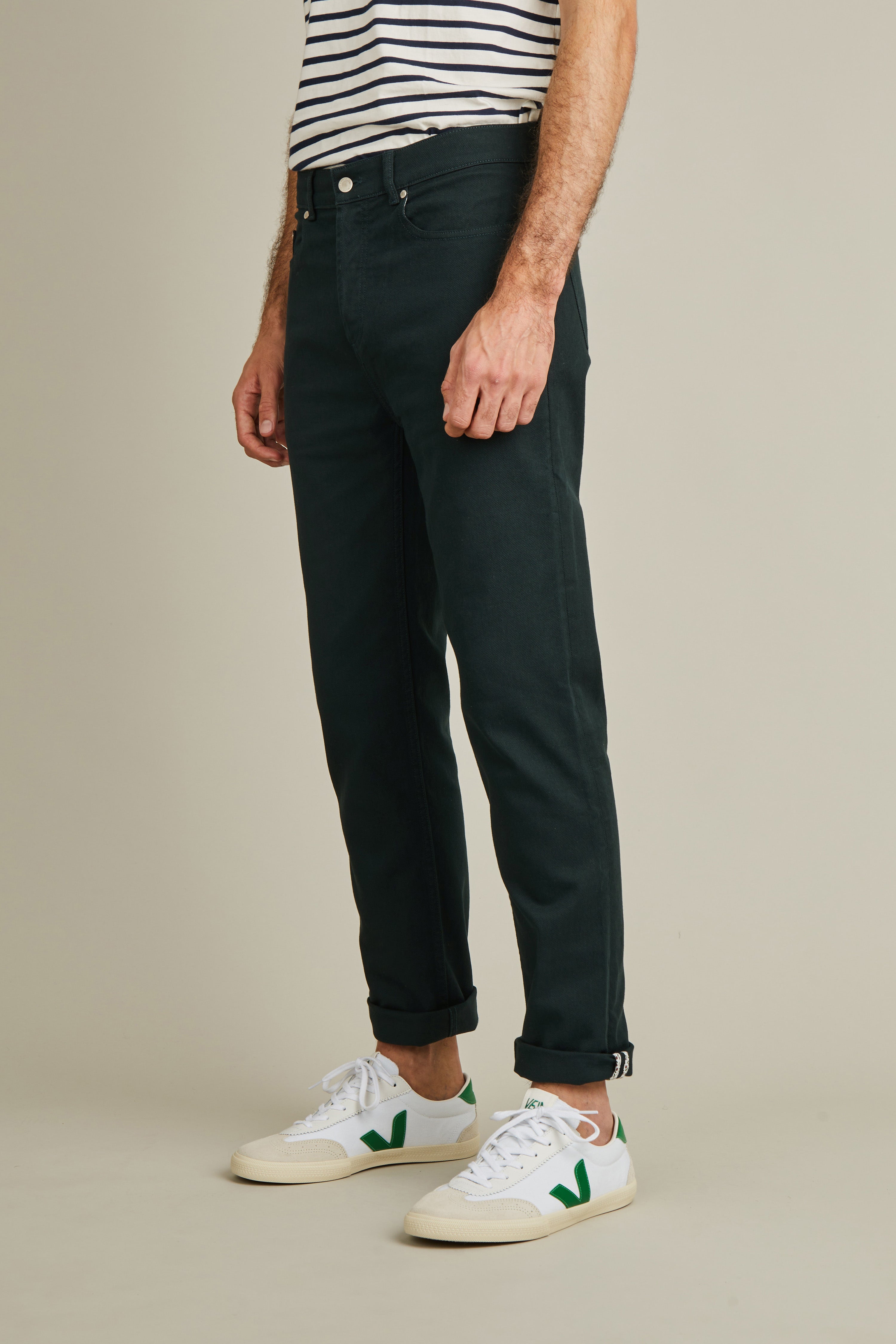 le-pantalon-jeans-homme-color-jean-vert-anglais-semi-slim image 4