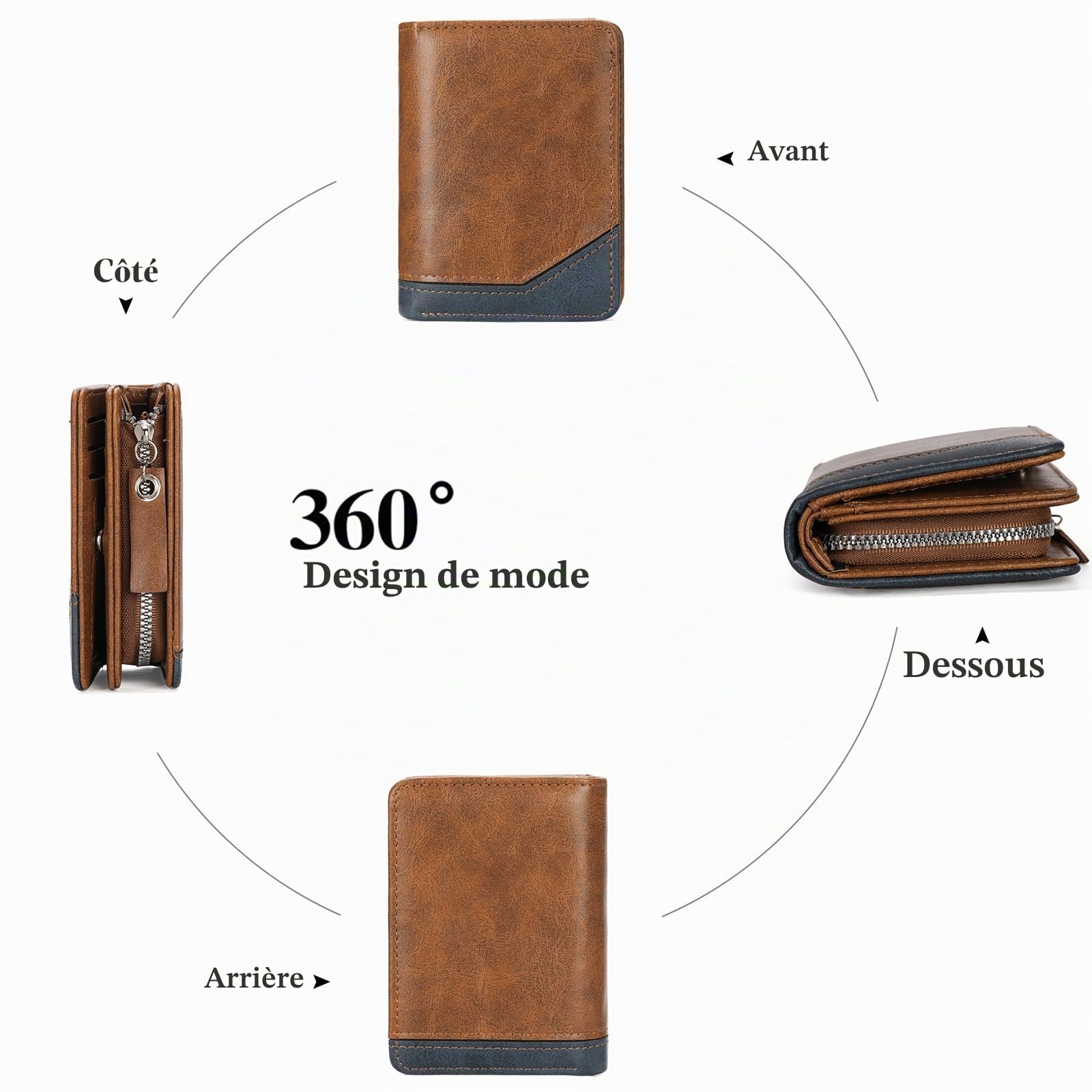 gaekeao-card-holder-wallet-portefeuille-homme-marron-zip image 5