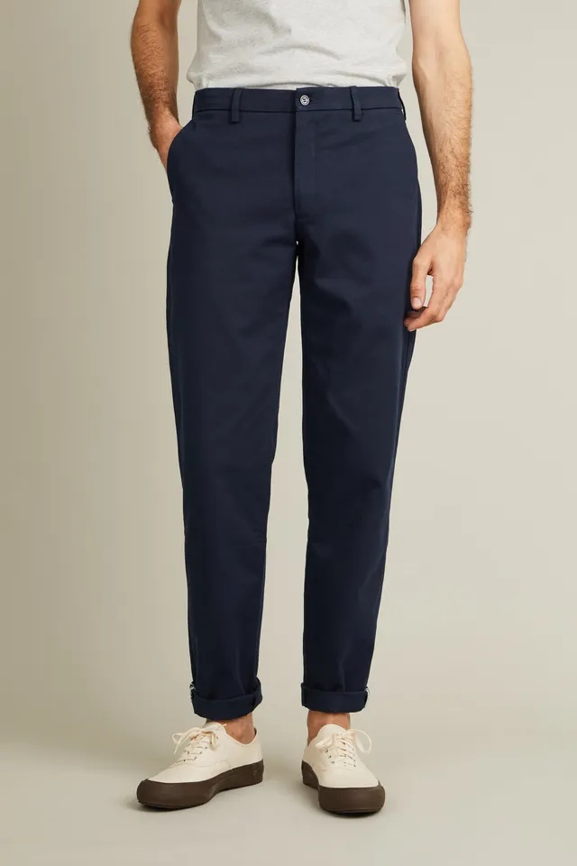 le-pantalon-chinos-homme-droit-bleu-marine-stretch image 1