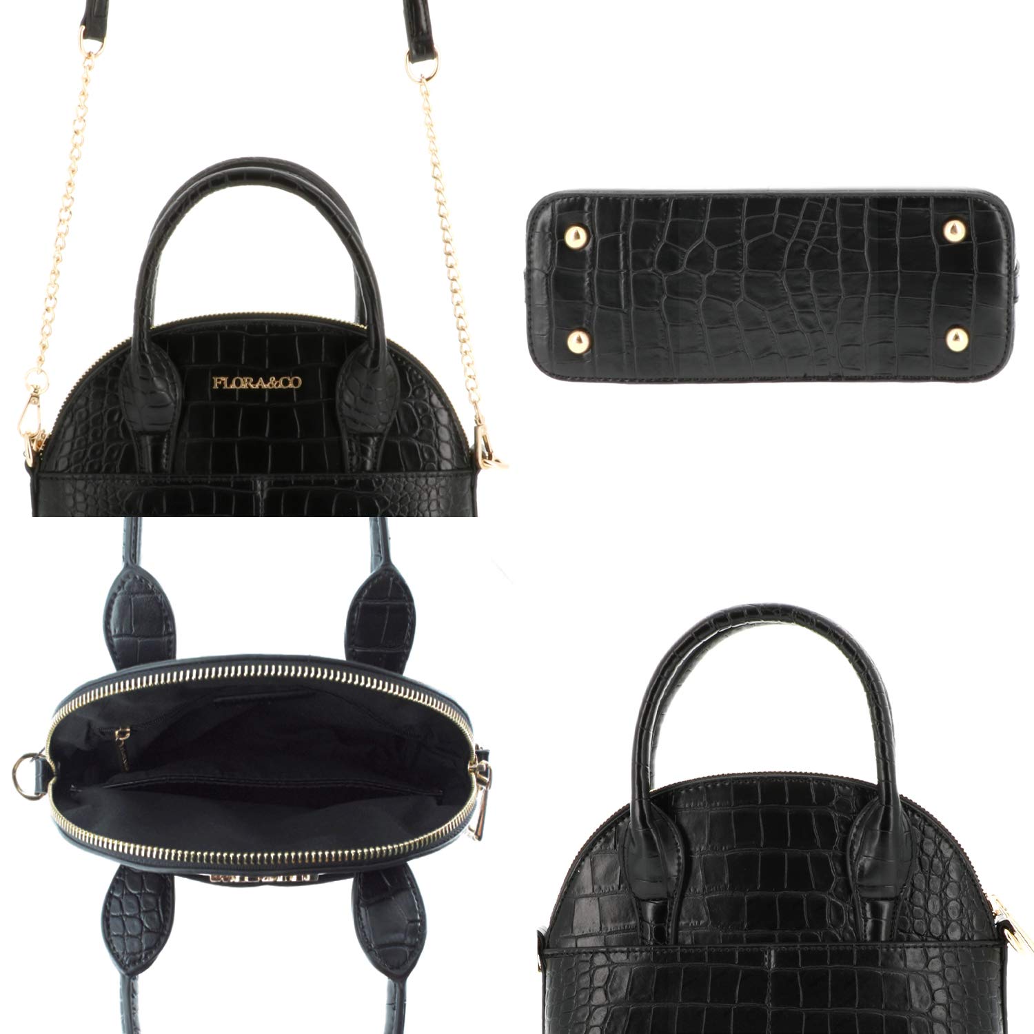 flora-co-sacs-main-petit-sac-noir-croco-cha-ne image 4