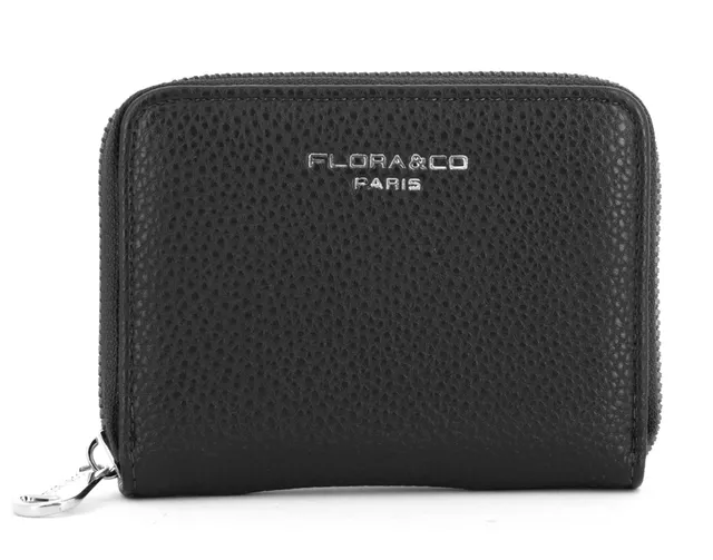 flora-co-porte-feuille-portefeuille-femme-noir-grain image 1