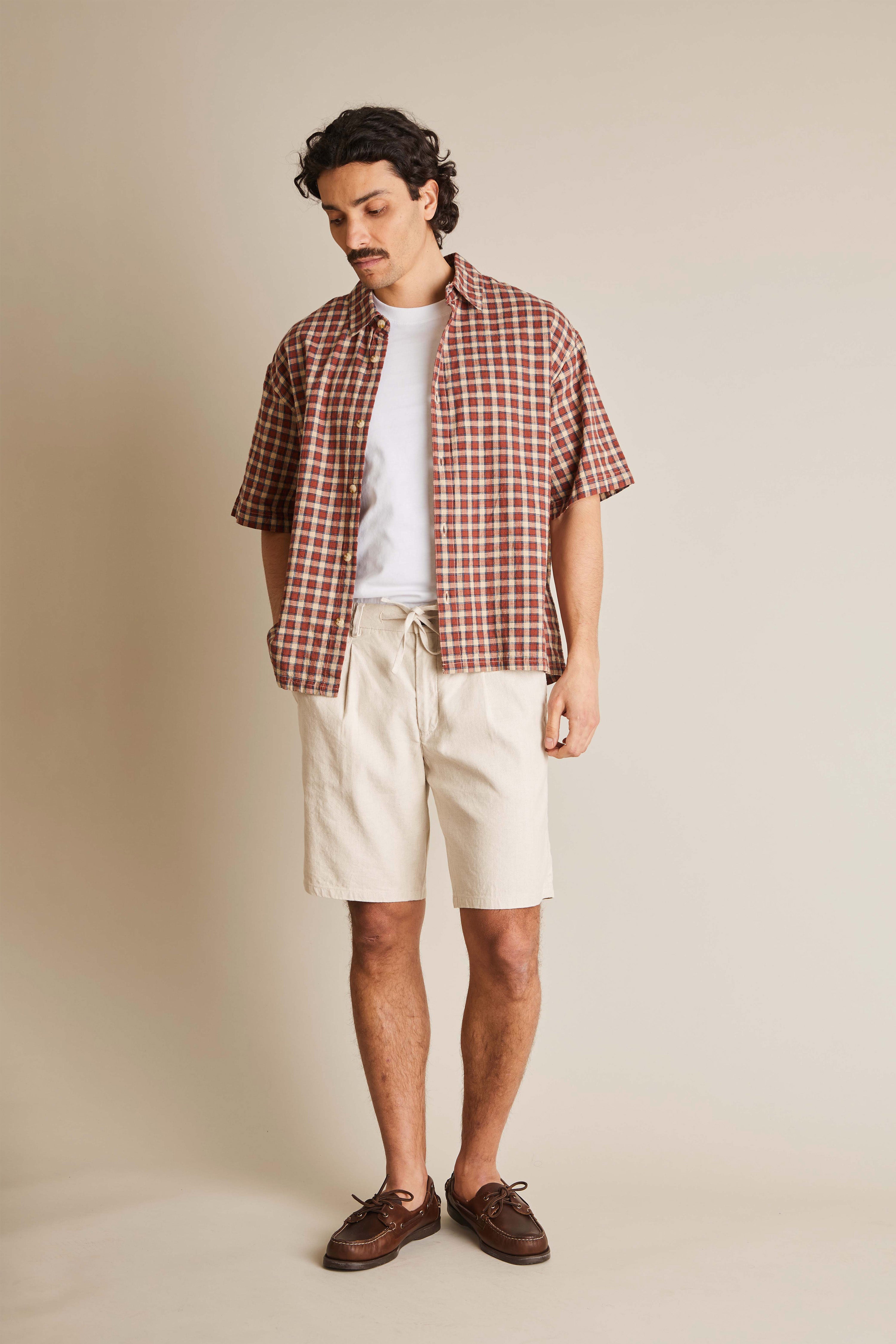 le-pantalon-bermuda-coton-lin-cru-short-lin-respirant image 2