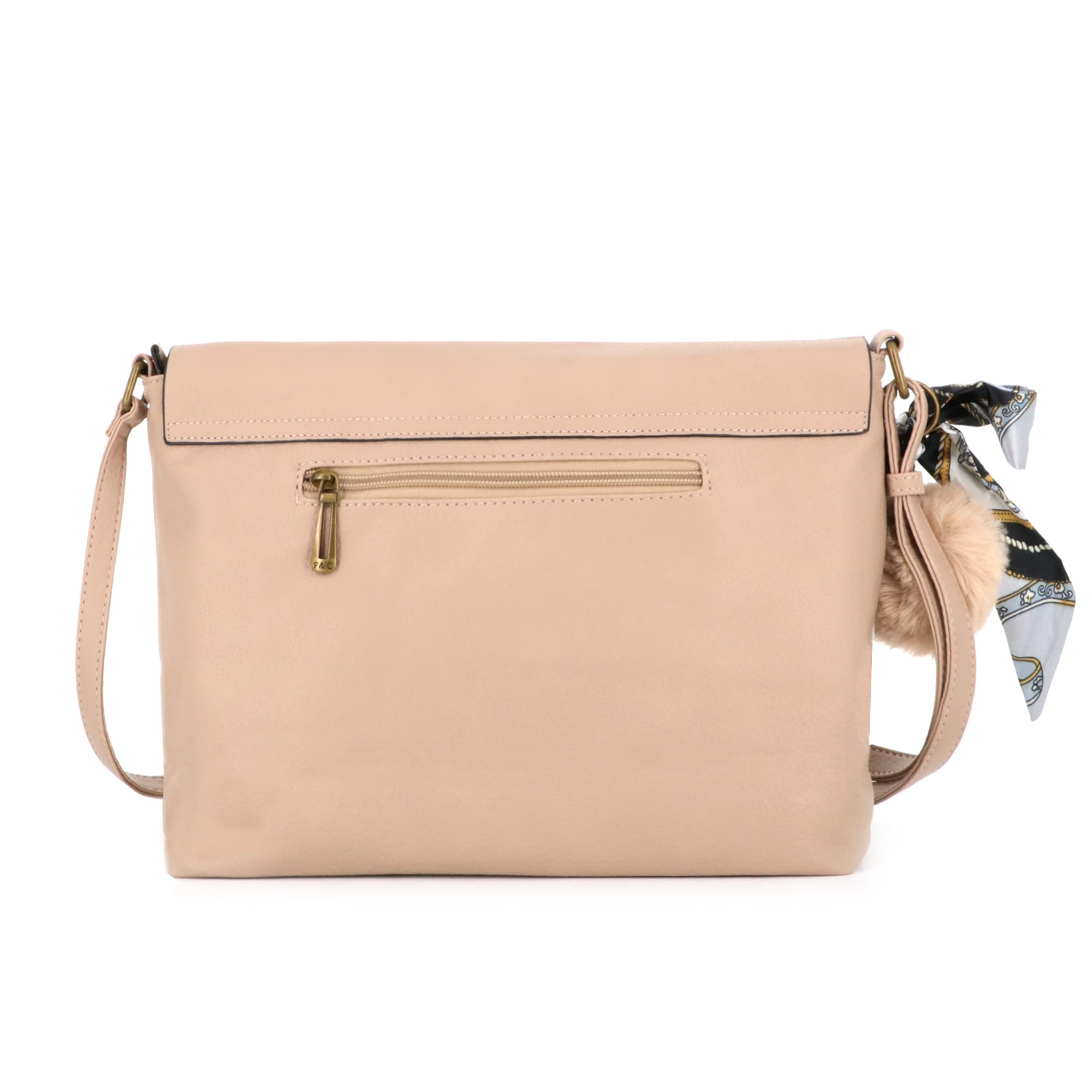 flora-co-sacs-bandouli-res-messenger-sac-bandouli-re-beige-pompon image 4