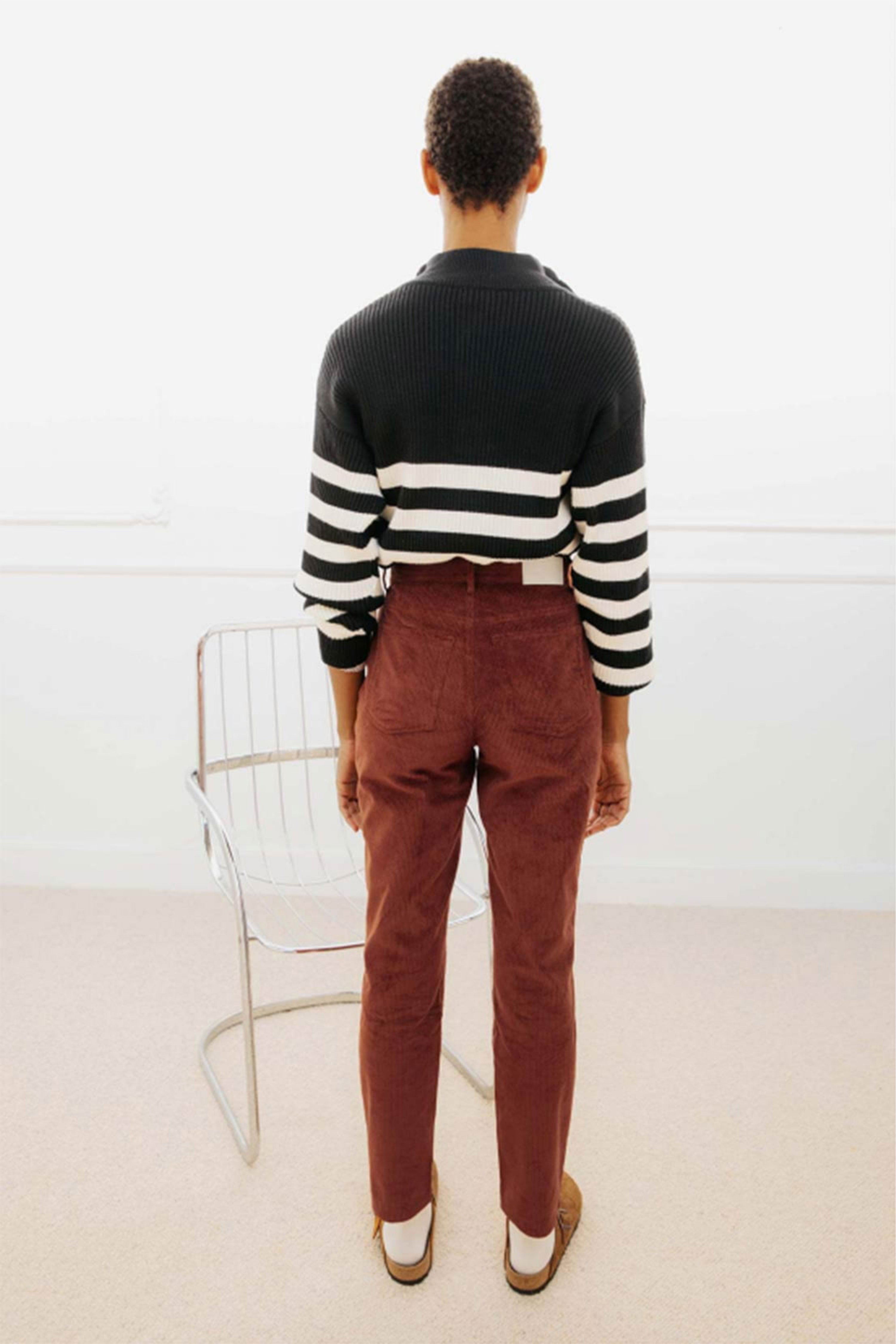 le-pantalon-pantalons-femme-velours-rouge-brique-droit image 6
