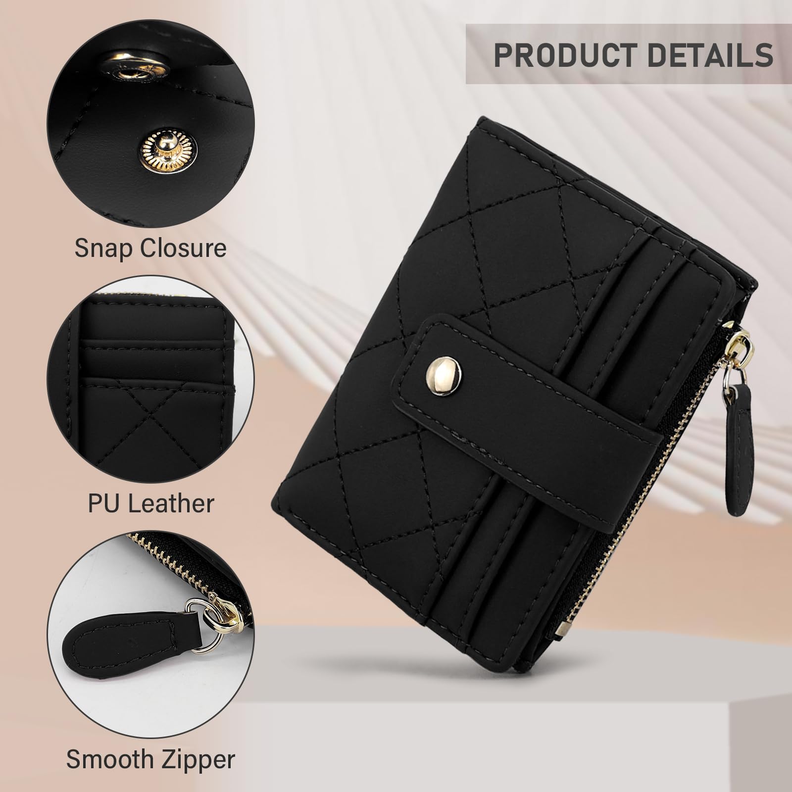 adistylinno-women-s-wallet-petit-portefeuille-femme-noir-compact image 3