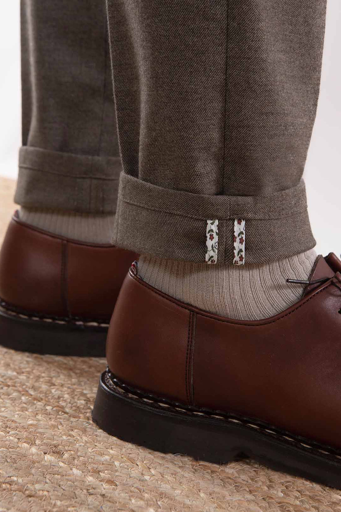 le-pantalon-pantalon-chaud-beige-homme-flanelle image 6