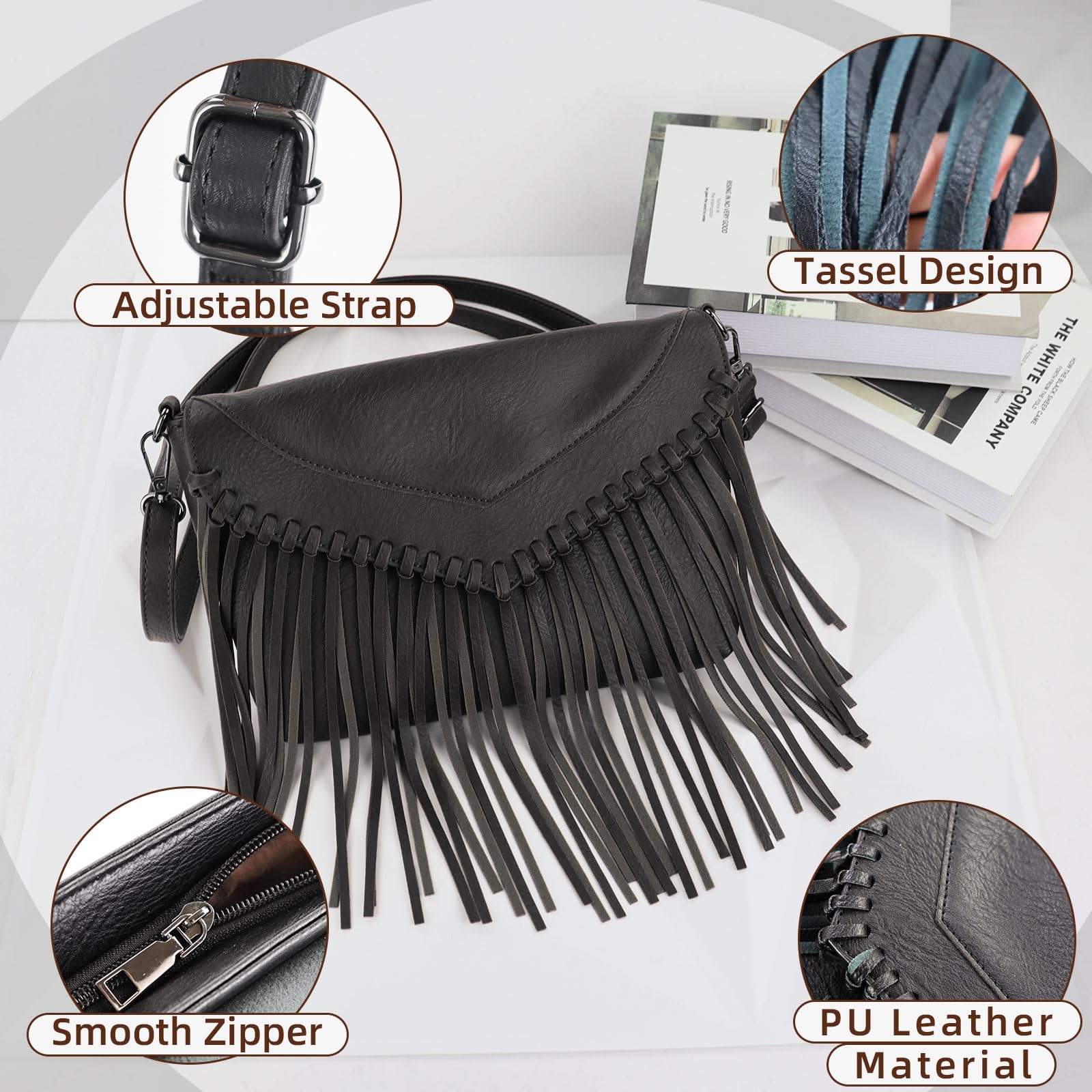 adistylinno-crossbody-bag-sac-bandouli-re-noir-franges-cuir-pu image 5