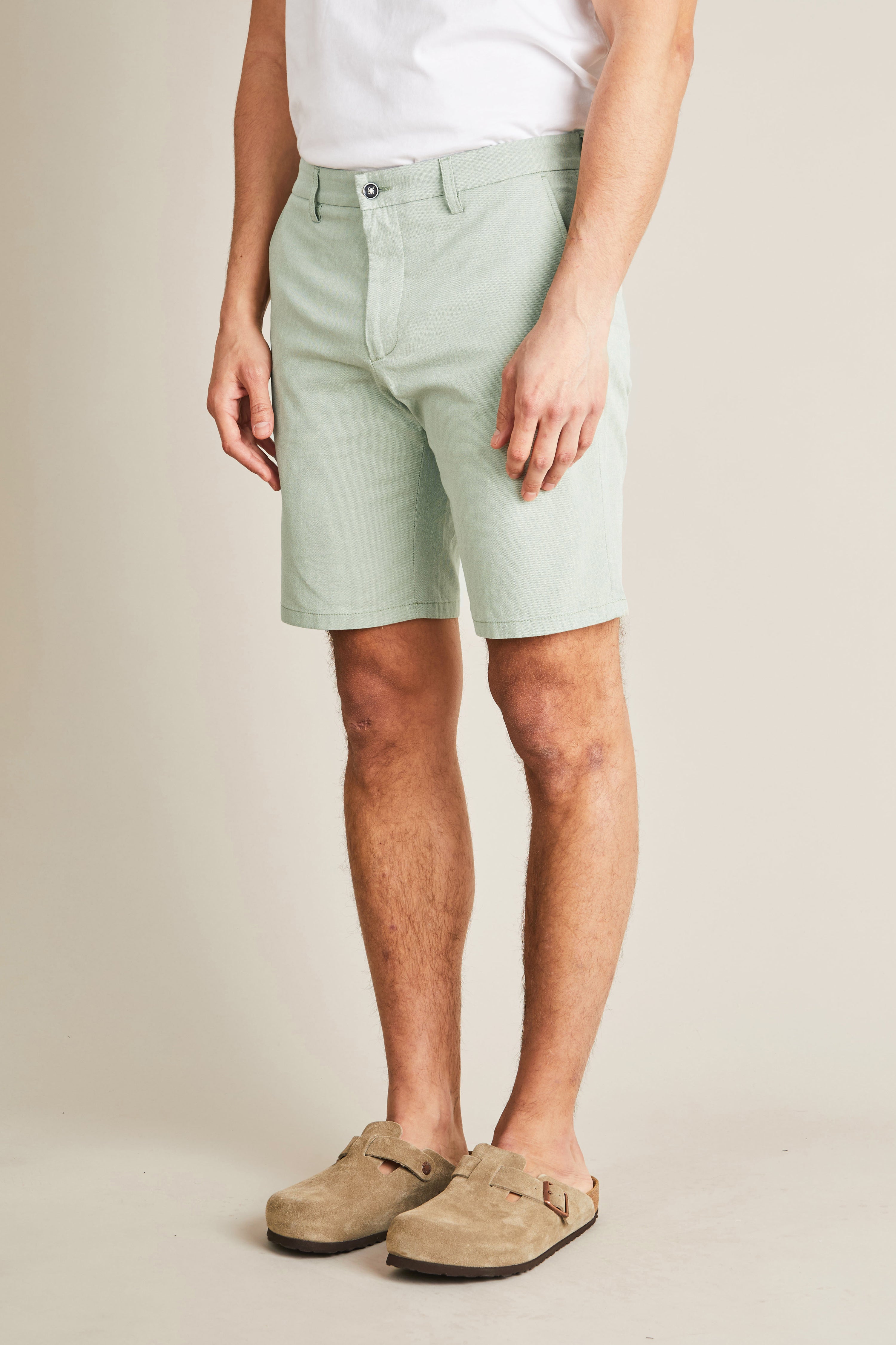 le-pantalon-bermudas-homme-bermuda-vert-amande-coton image 5