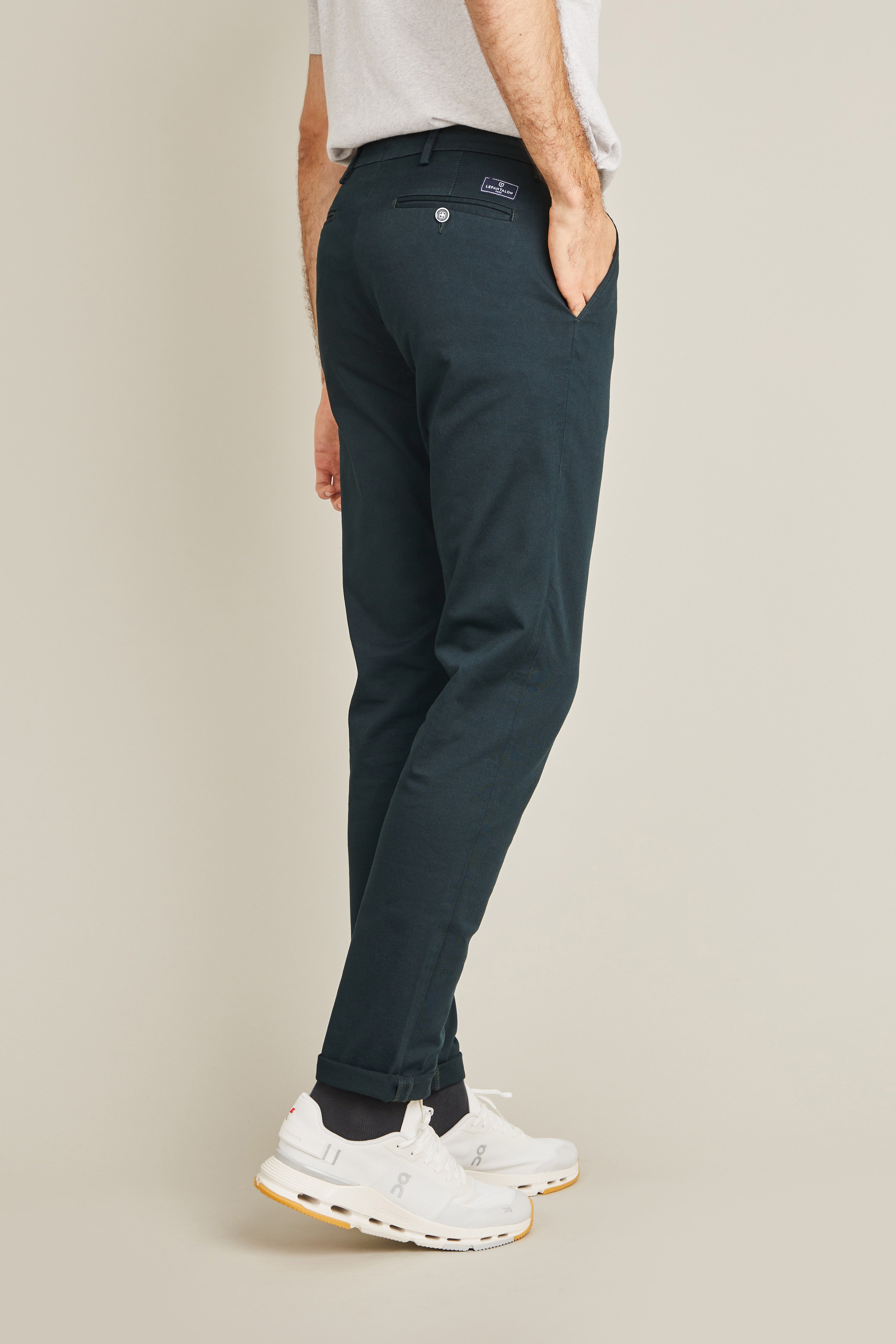 le-pantalon-chinos-homme-classique-chino-vert-anglais-coton image 7